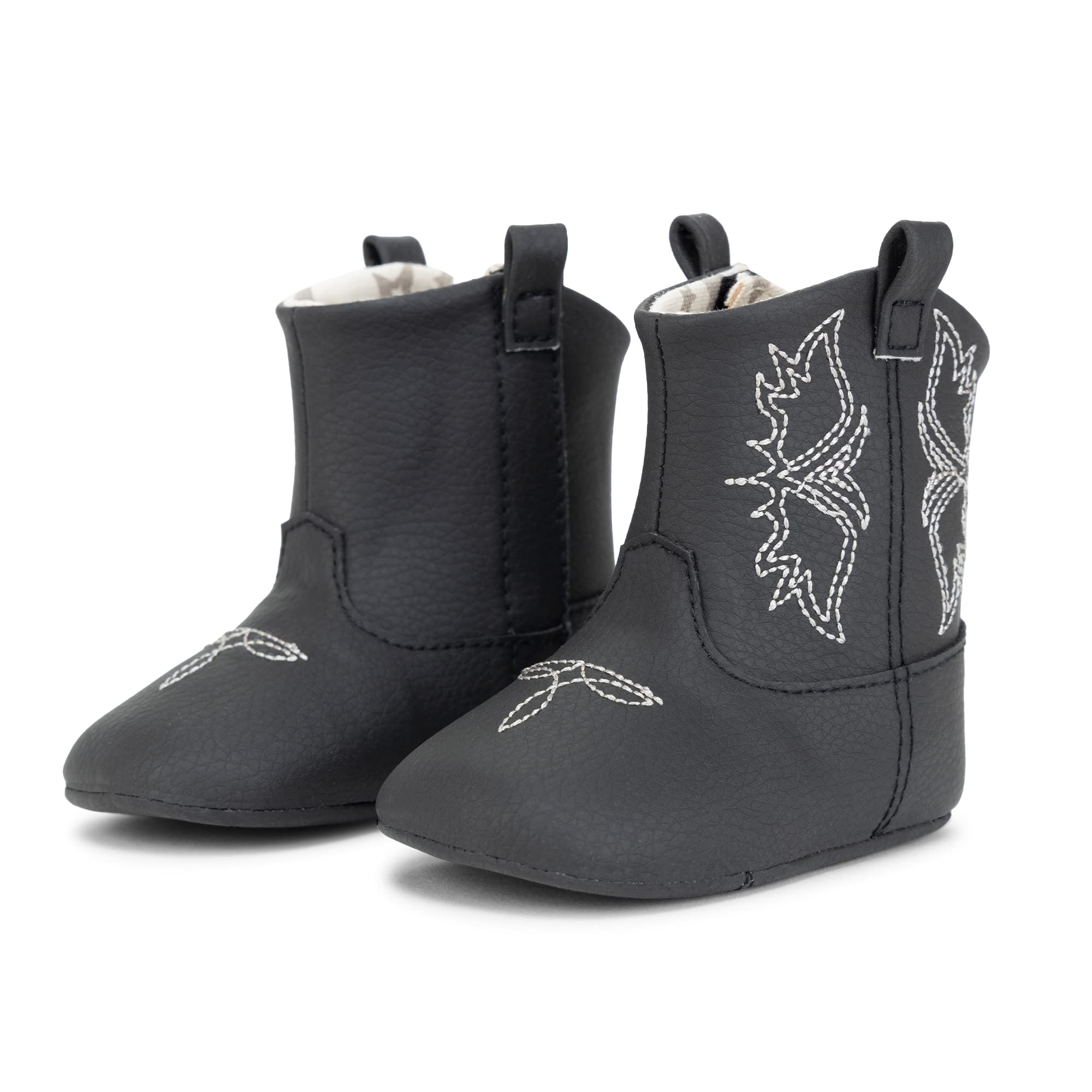 JuJuBe Eco Steps Baby Booties, Western Cowgirl or Cowboy Boots for Babies & Infants, Baby Boy or Baby Girl Shoe, Machine Washable Vegan Leather Walking Baby Shoes, Soft Soles and Easy Velcro Closure