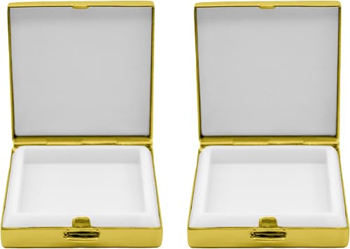 Miniatura 7 de Juego de 2 pastilleros y organizador de bolsillo con forma cuadrada (gofre plateado)