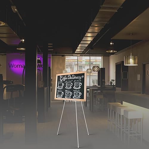 Miniatura 6 de Paquete de 2 soportes de caballete blanco de 63 pulgadas para letrero de boda, exhibición y póster, soporte de cartel para exhibición, caballete de