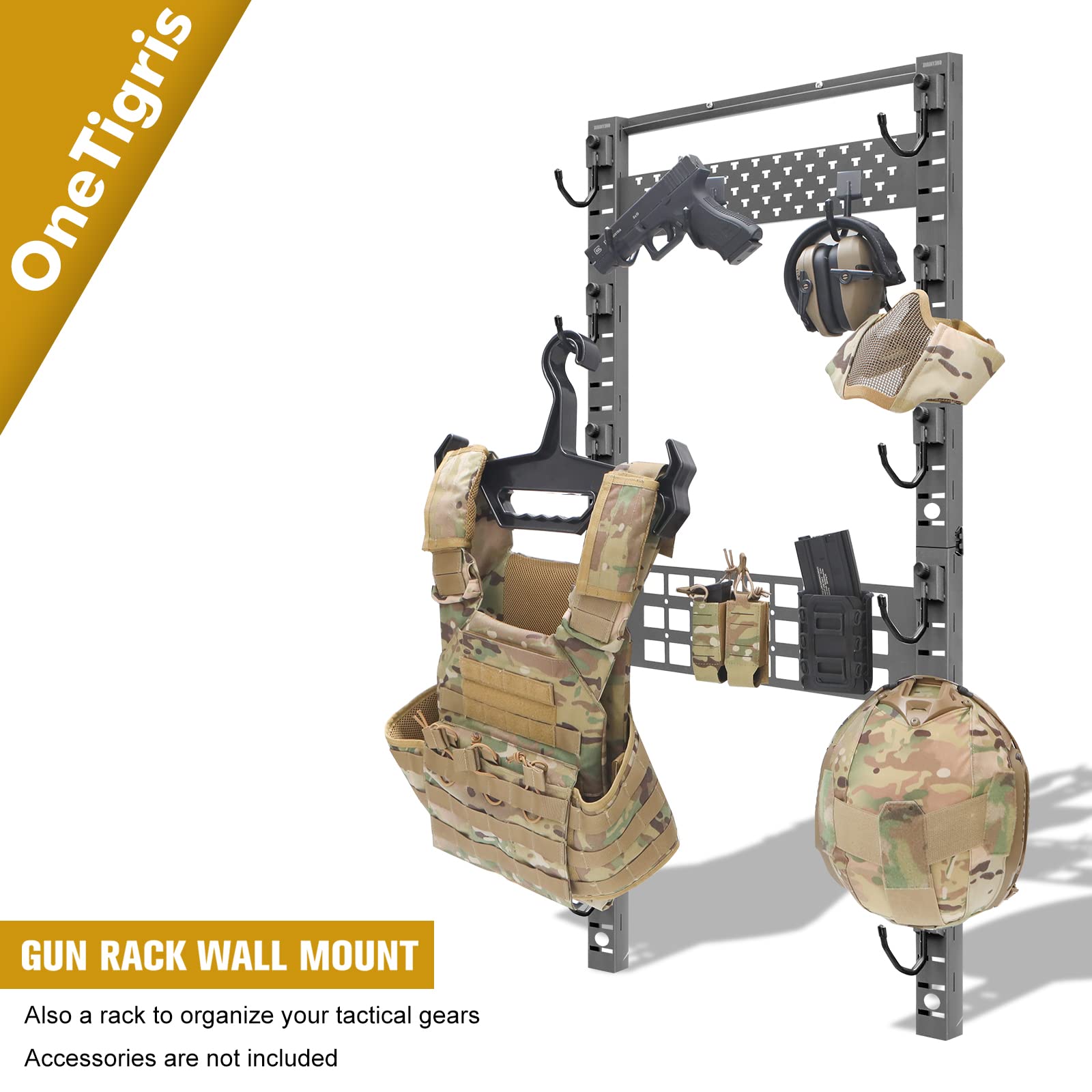 Snapklik.com : OneTigris Gun Rack Wall Mount, 100lbs Gun Rack For Wall ...