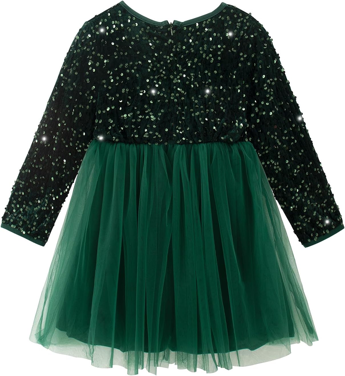 Noomelfish Girls Sequin Velvet Tutu Dress Toddler Tulle Sparkly Long Sleeve Fall Winter Party Dresses (3-8 Years) - Image 2
