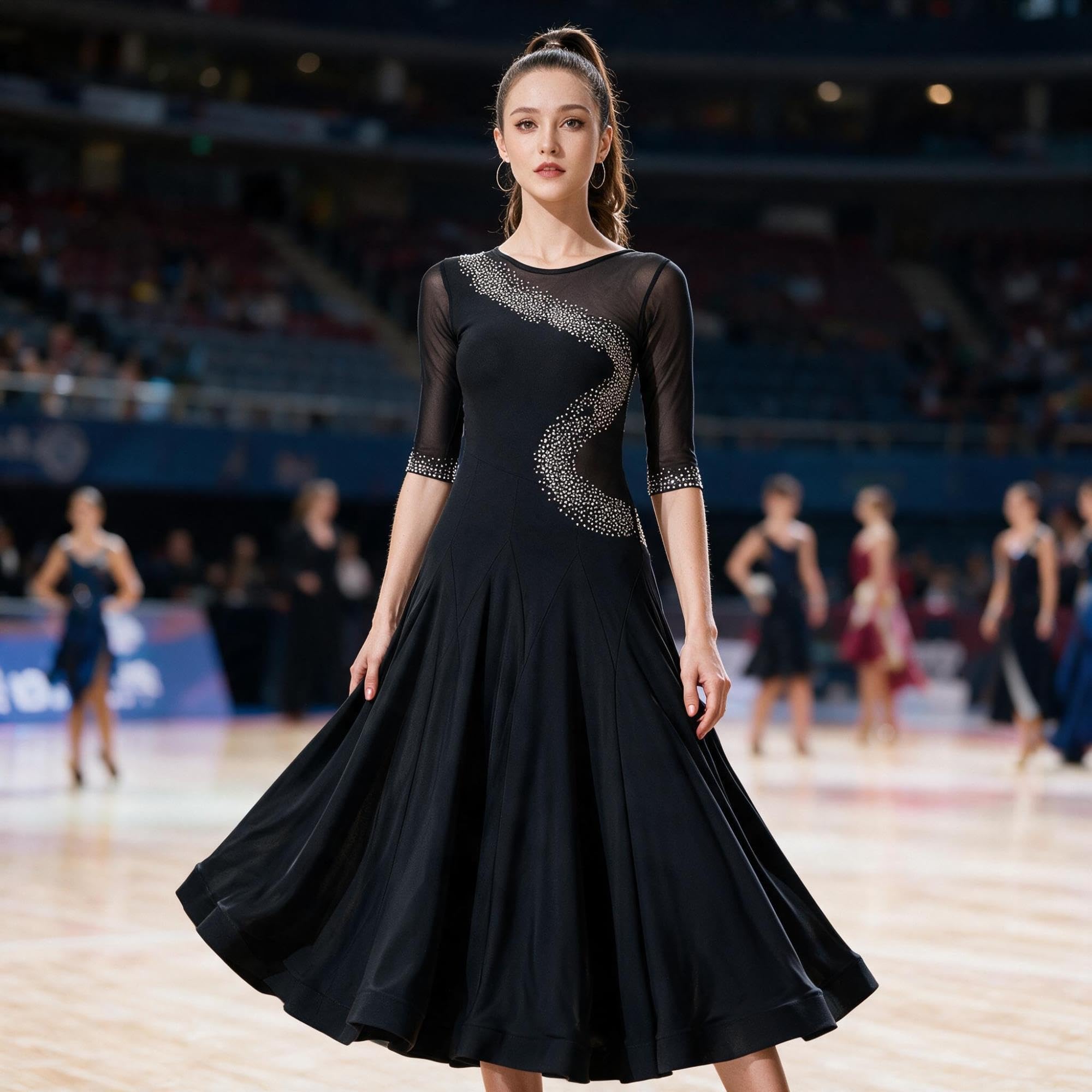 Robe Latine À Franges avec Strass for Femmes