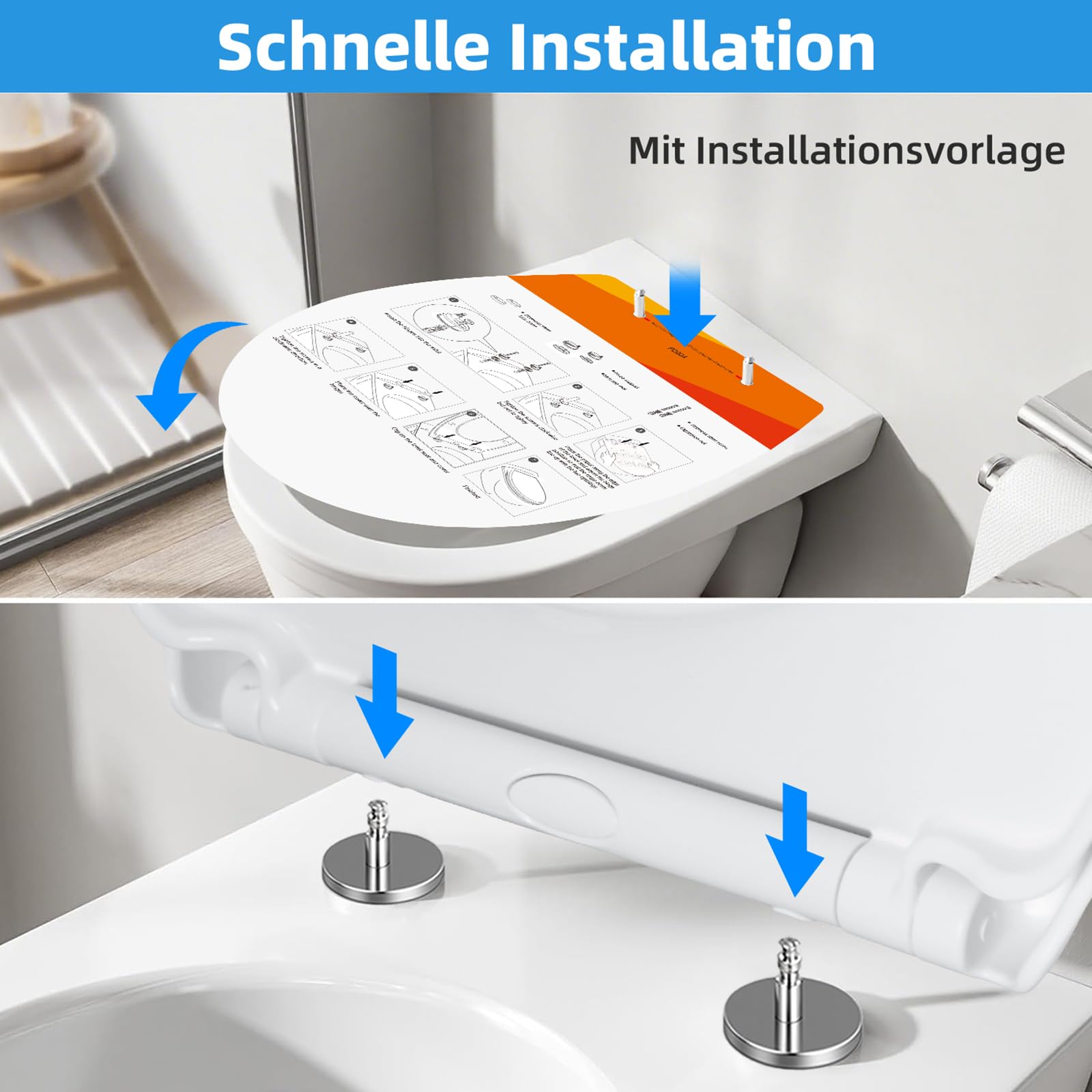 Durable Toilet Seat Soft Close, Quick Release Toilet Seats White - Image 2