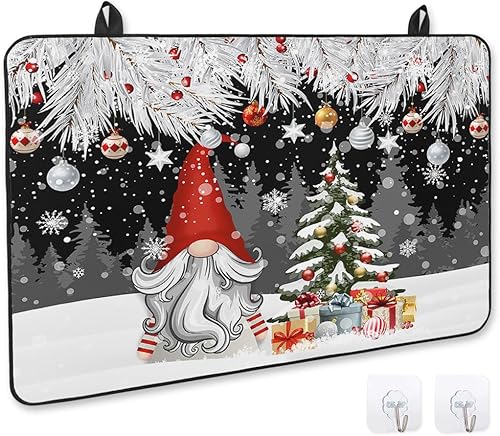 Cubierta de estufa para estufa eléctrica, gnomo de Navidad con árbol de Navidad y regalos, cubierta superior de estufa negra para parte superior de