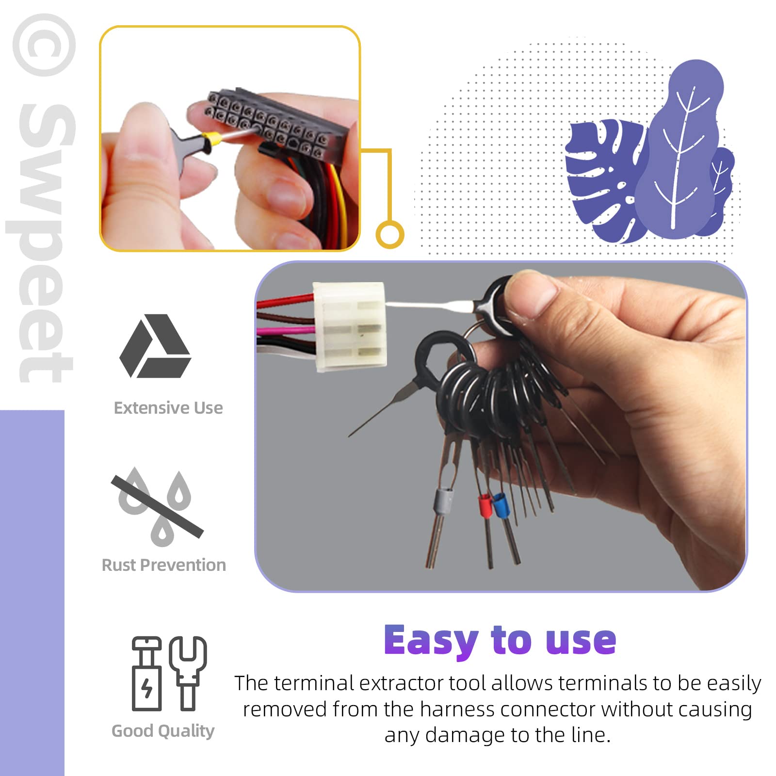 Swpeet Assortiment De 70 Outils De Retrait De Terminaux