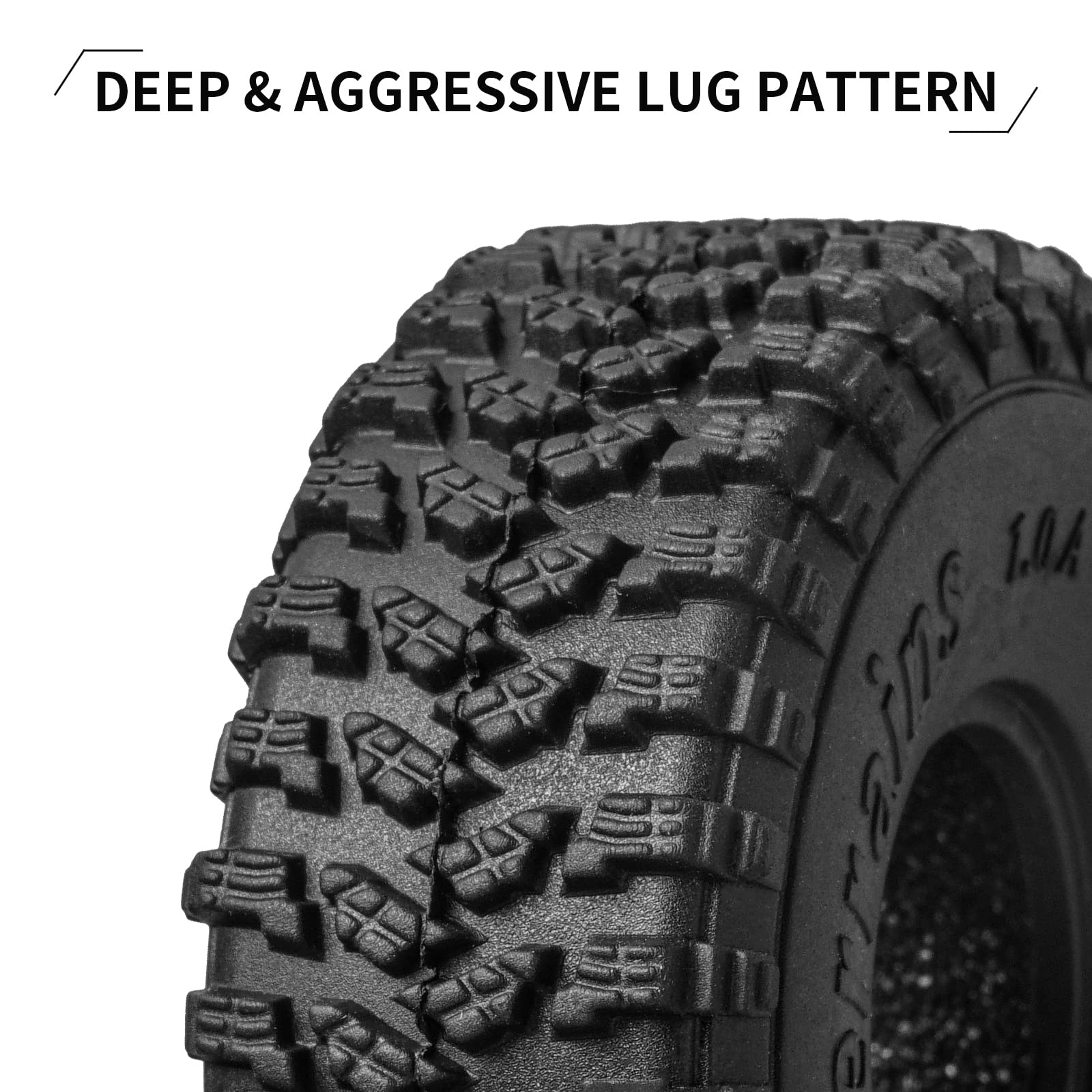 INJORA Pneus 1.0 tout terrain super doux pour pneus 1/18 TRX4M 1/24 RC Crawler Axial SCX24 FMS FCX24 Enduro24 AX24,T1014(S5