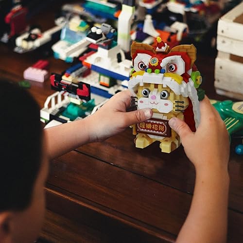 Miniatura 2 de Awake Lion - Mini ladrillos de 950 piezas de bloques de construcción de animales lindos, modelo 3D, kits de juguetes de regalo para adultos y