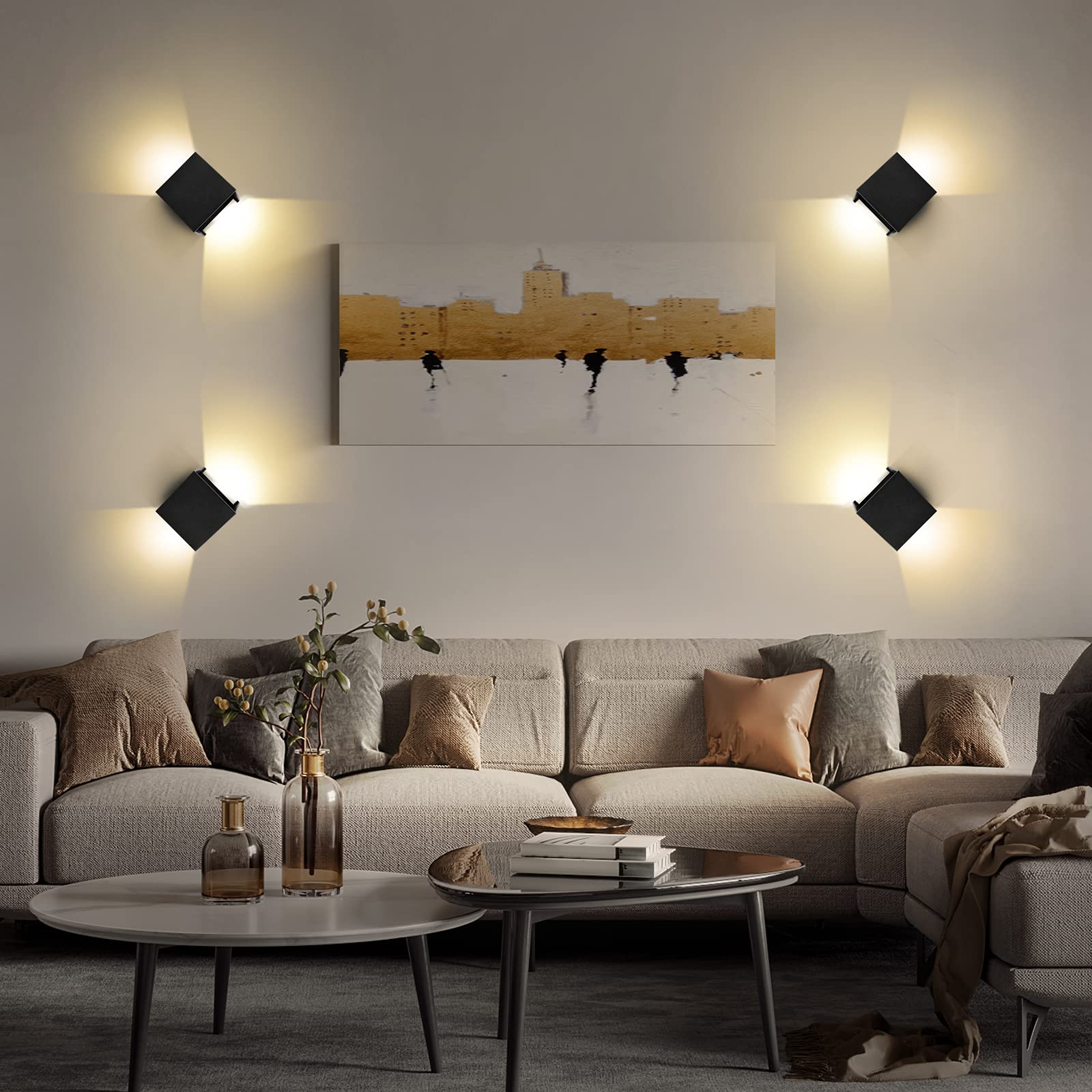 Lureshine 2 Stücke Wandlampe mit Austauschbarer G9 LED Lampe Warmweiß 3000K Aluminium LED Wandleuchte Innen|Aussen Einstellbarer Abstrahlwinkel Wandbeleuchtung für Schlafzimmer Badezimmer