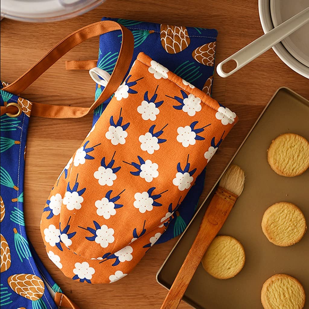 Pieczone rękawiczki Rękawice kuchenne, Żaroodporne rękawice kuchenne, Rękawice kuchenne Bawełniane rękawiczki lniane Piekarnik Kuchnia Pieczenie Grube rękawice izolacyjne przeciw oparzeniom, 2 szt. (K