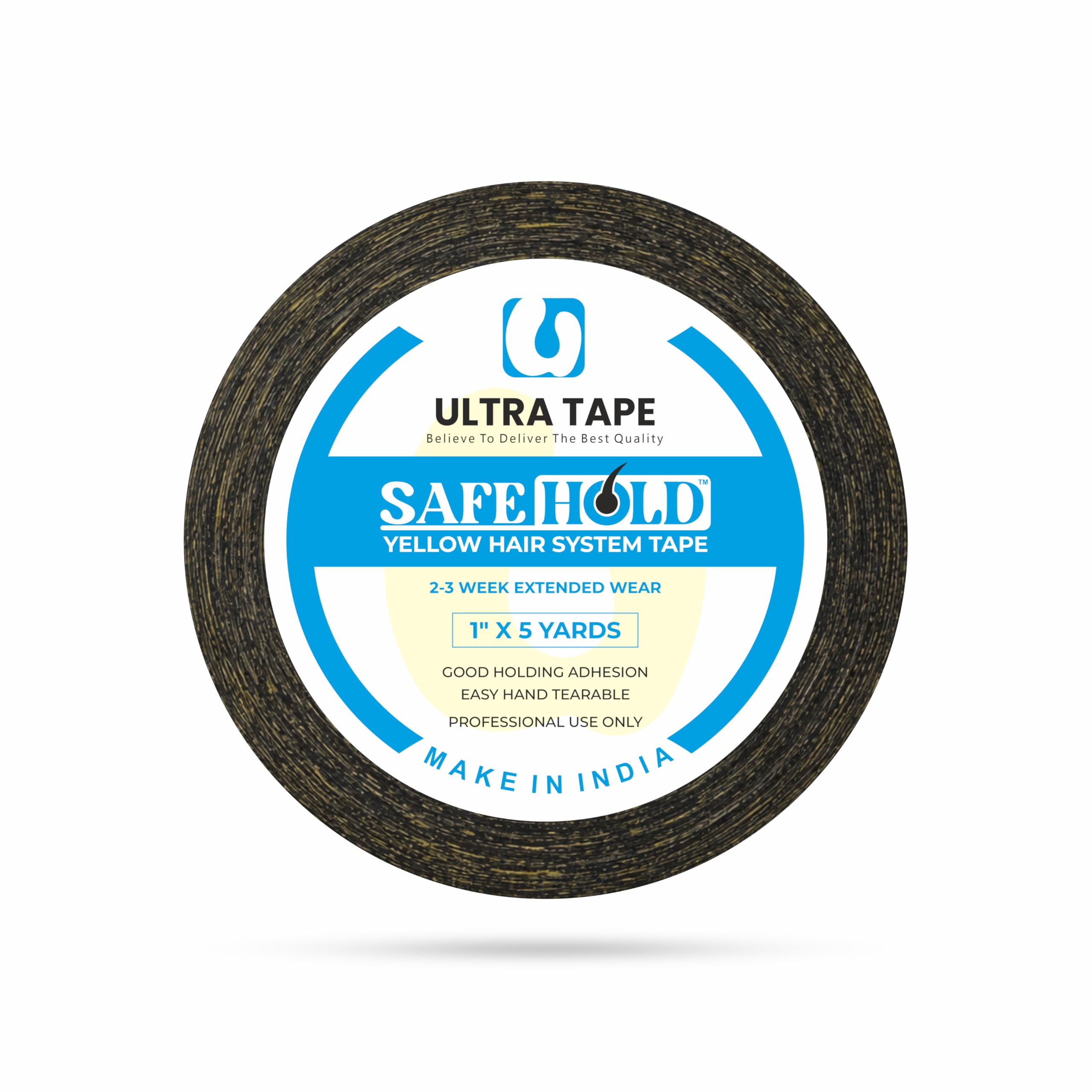 SAFEHOLD Hair Patch Black Tape Ultra Strong Hold Double Sided Waterproof Tape for Wigs Toupees and Hair Systems Skin Friendly Maximum Hold up to 14 Days (1 X 5 Yards)-image-10