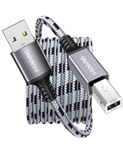 SNANSHI - Cable de impresora USB A a USB B de 25 pies cable USB para impresora USB compatible con HP Canon Dell Epson Lexmark Xerox y más