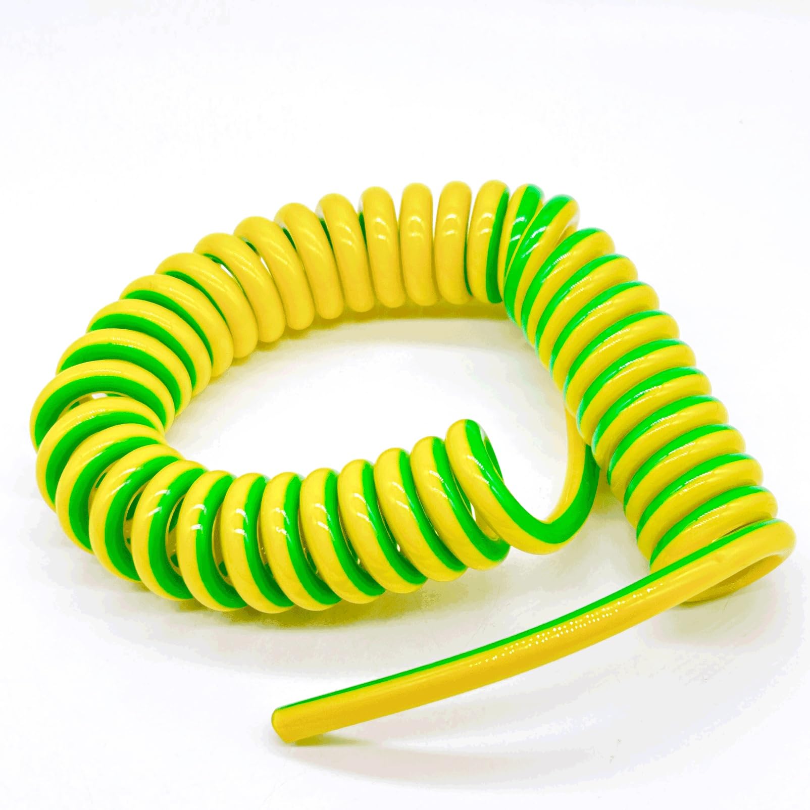 Cavo di alimentazione a spirale retrattile multipl Cavo di messa a terra a spirale unipolare da 10 mm² giallo-verde, allungabile 1 a 8 metri(Stretch 4 Meters)