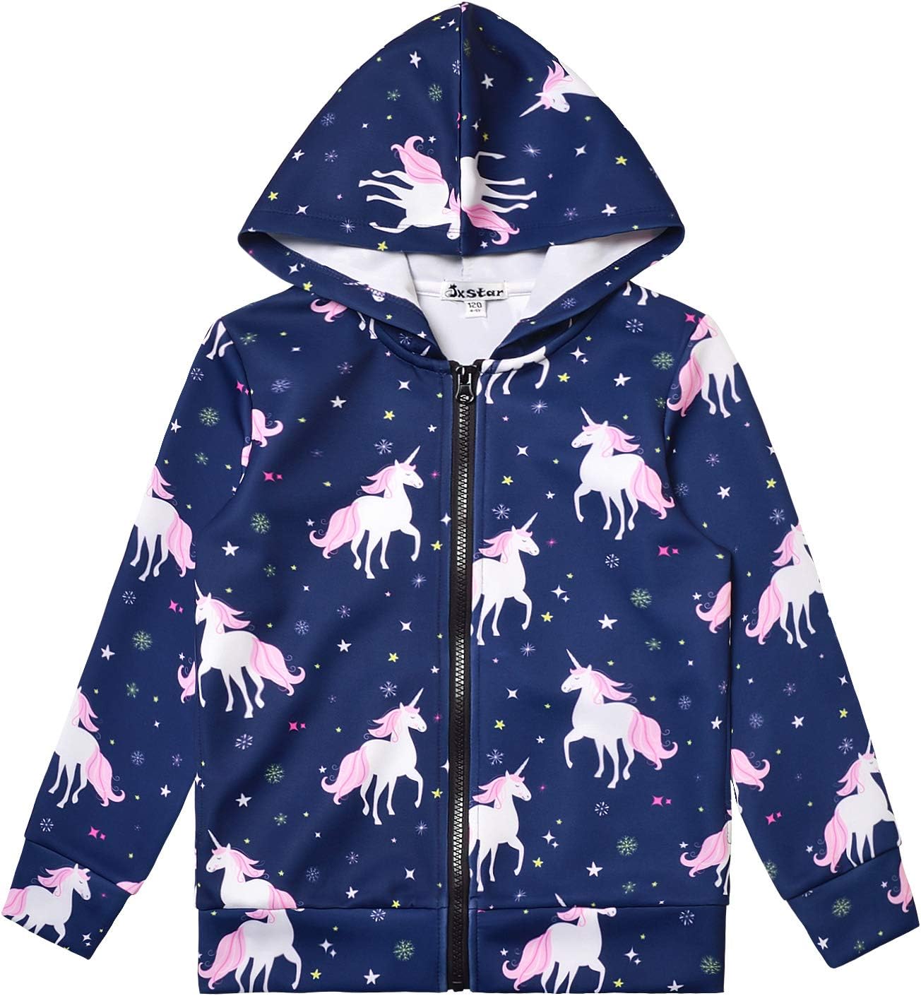 Girls Zip Up Hoodie Jacket Unicorn Sweatshirt with Pockets