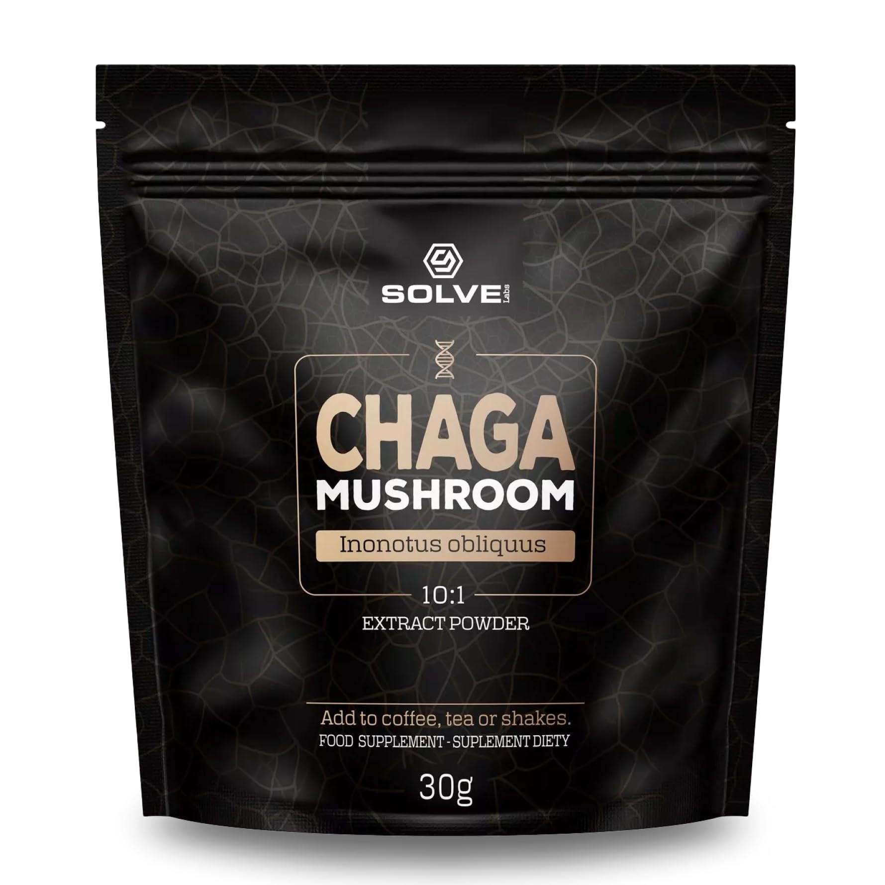 ● Premium Siberian Chaga Mushroom Extract Powder ● 10% Beta-D-Glucans ● 10:1 Concentrate ● No Fillers & Additives ● 30g ● 1 Month Supply