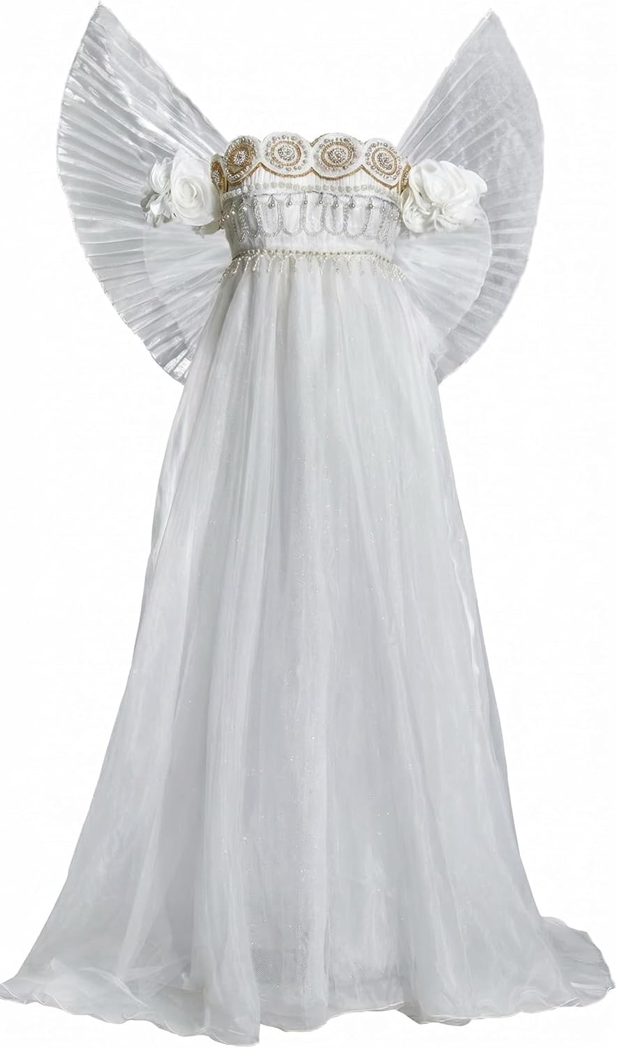 Cosplay.fm Premium Ver Moon Queen Cosplay Costume White Serenity Dress with Big Bow and Necklace Wedding Gown