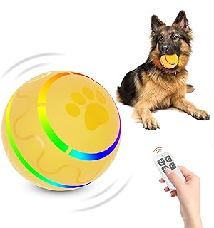 CUXMUX Remote Control Dog Ball, Automatic Active Rolling Ball for Dogs, Self Moving Interactive Dog Toys, Peppy Pet Ball f...