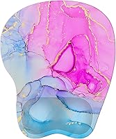 Vista 21 de Alfombrilla para mouse con soporte de muñeca, almohadilla antideslizante para mouse para oficina, computadora, laptop y Mac, cómoda y ligera