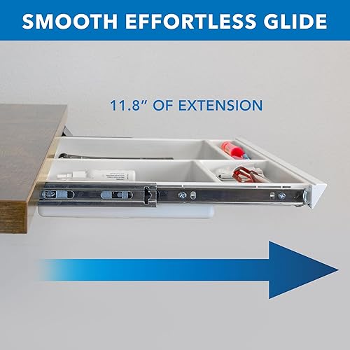 Miniatura 7 de Mount-It! Cajón debajo del escritorio, organizador de cajones profundos debajo del mostrador, accesorio de almacenamiento de escritorio deslizante