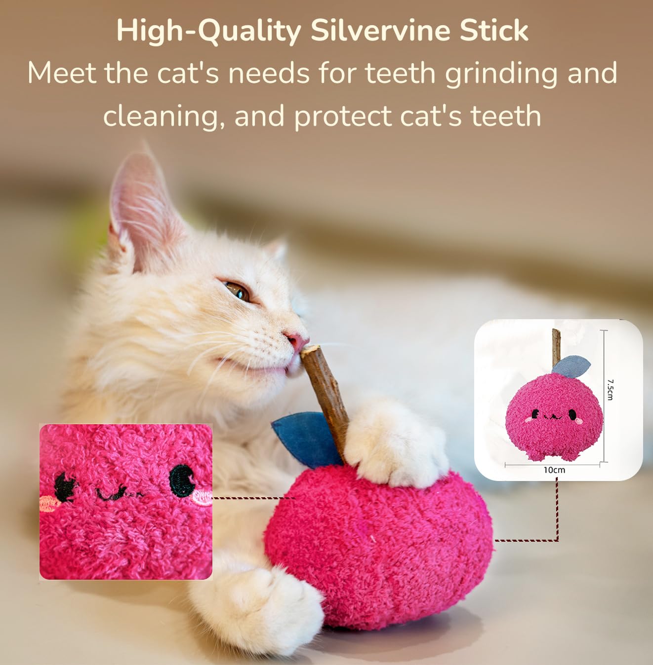 Petelligent Durable and Interactive Catnip Toys Teething Silvervine Stick Cat Toys: Chewing Stick, Grinding Teeth Rod - Image 2