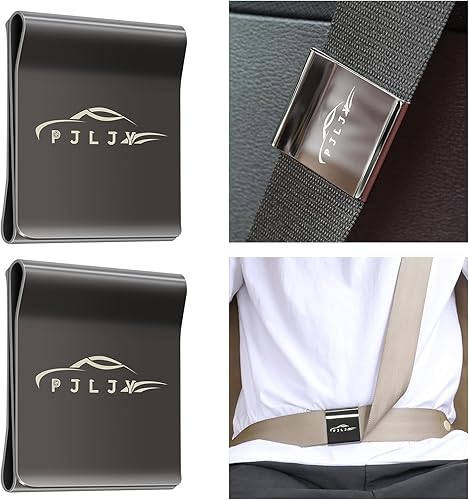 PJLJY Clips para cinturón de seguridad, aberturas bidireccionales, cómodo, 2 unidades, ajustador de cinturón de seguridad, protector universal de