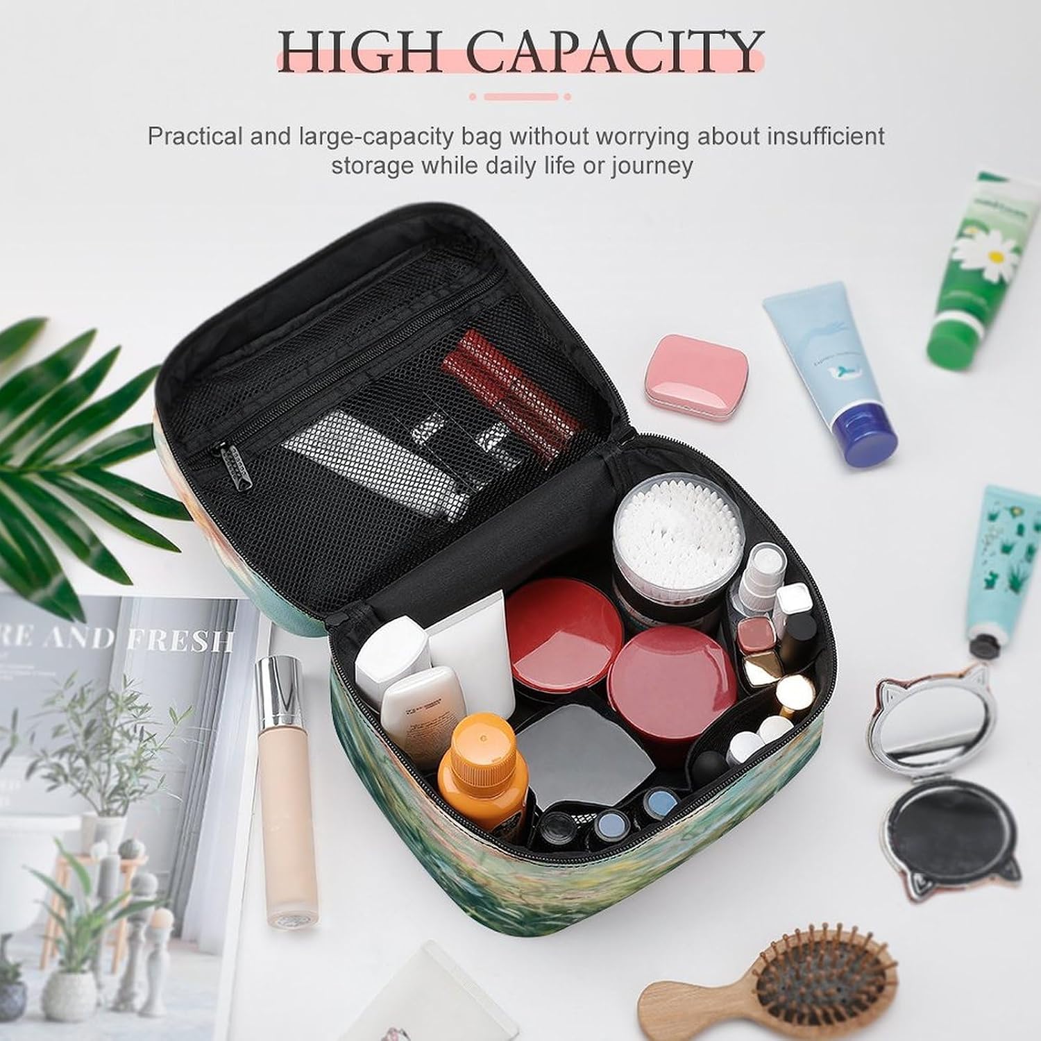 Flowered Plants Travel Makeup Bag Cosmetic Bag Toiletry Bags image 4