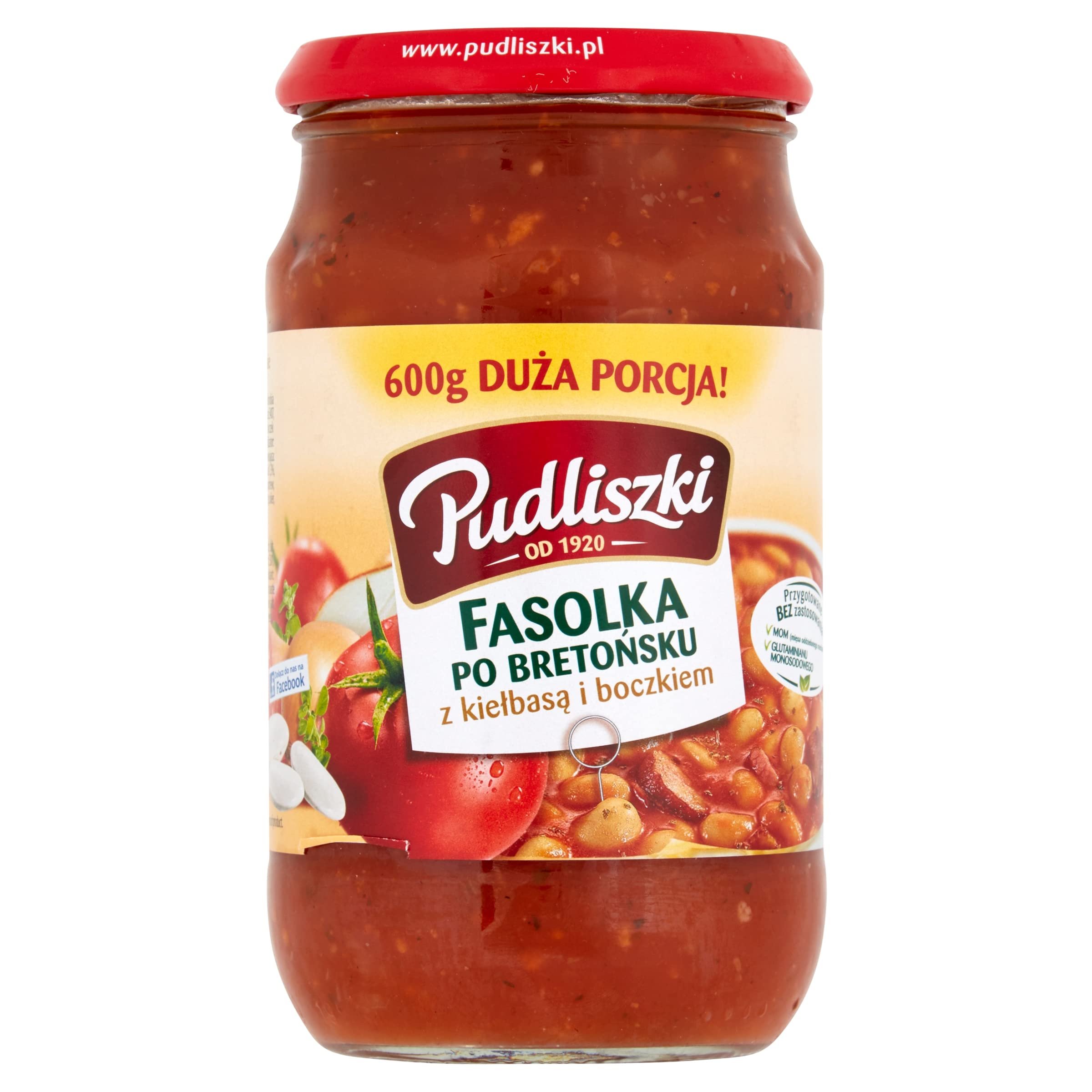 Pudliszki Fasolka Fagioli, salsiccia e pancetta, 600 g (confezione da 8)