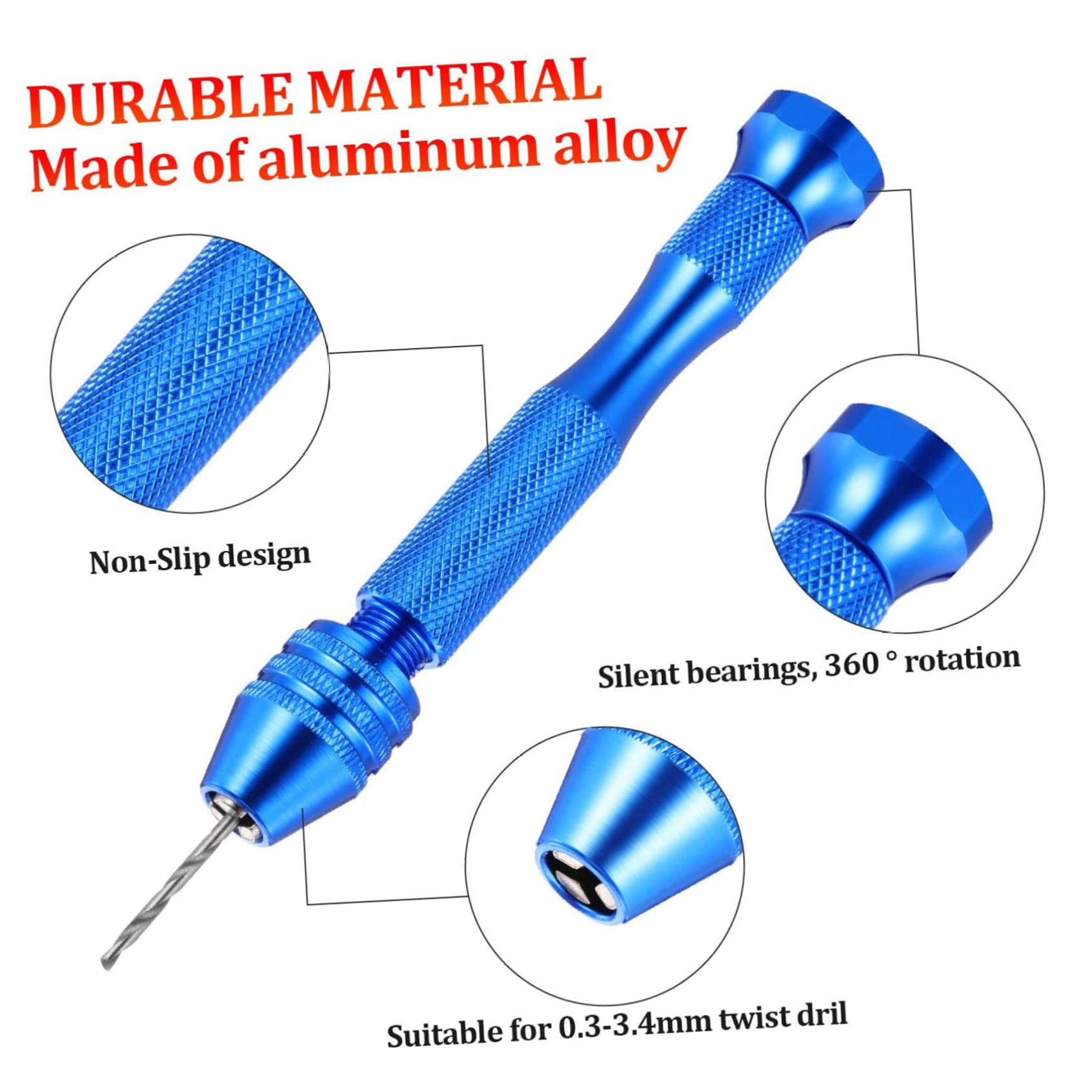 SHINEOFI 3 Set Mini Trapano Bit Set Kit Perforazione Compito Piccolo Punte Trapano Mini Punte Da Trapano Morsa A Perno Di Precisione Trapano Da Lavoro Manuale Acciaio 76 Pezzi * 3