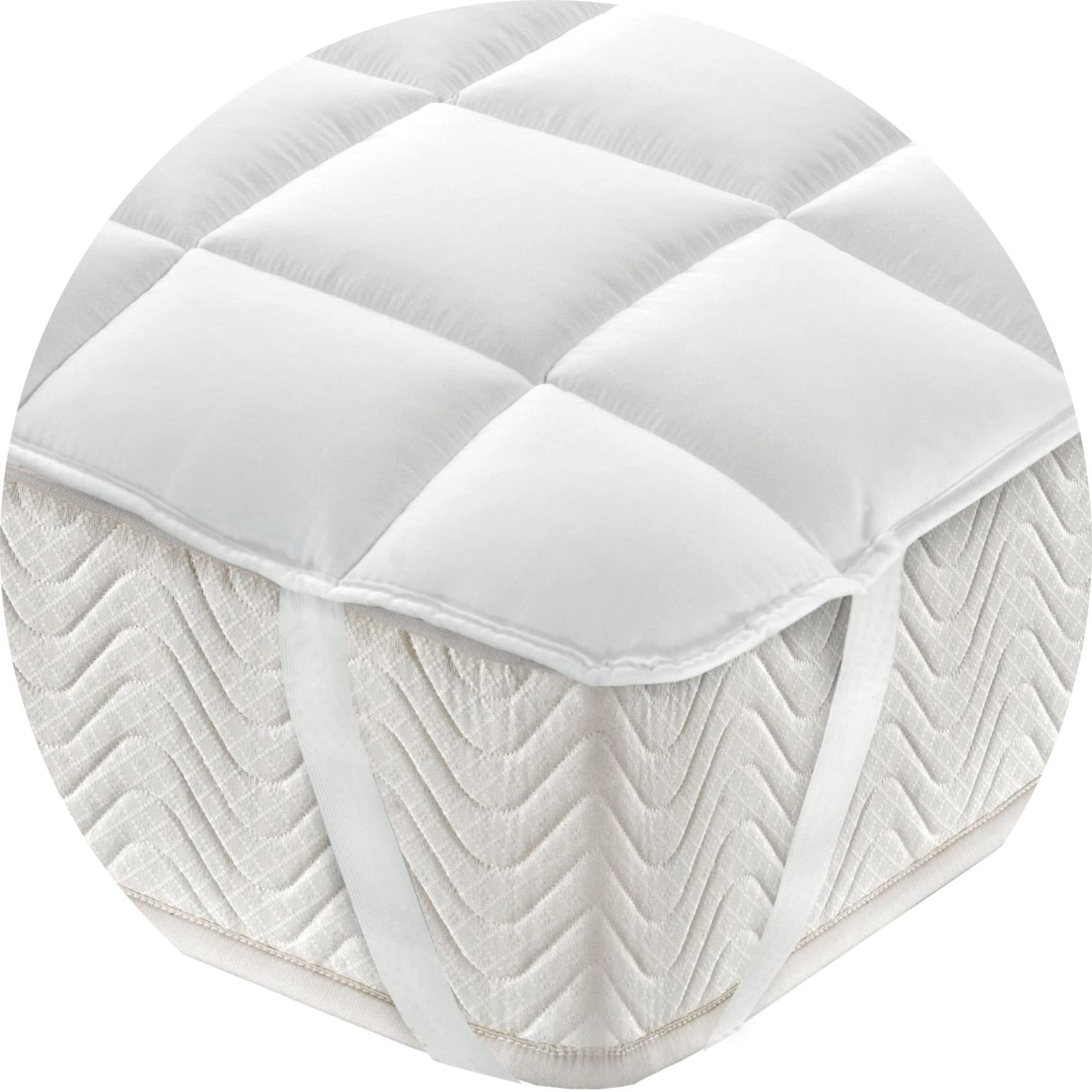 Topper Materasso Matrimoniale 170x200 cm Coprimaterasso Trapuntato Imbottito con Elastici Correttore Materasso Made in Italy