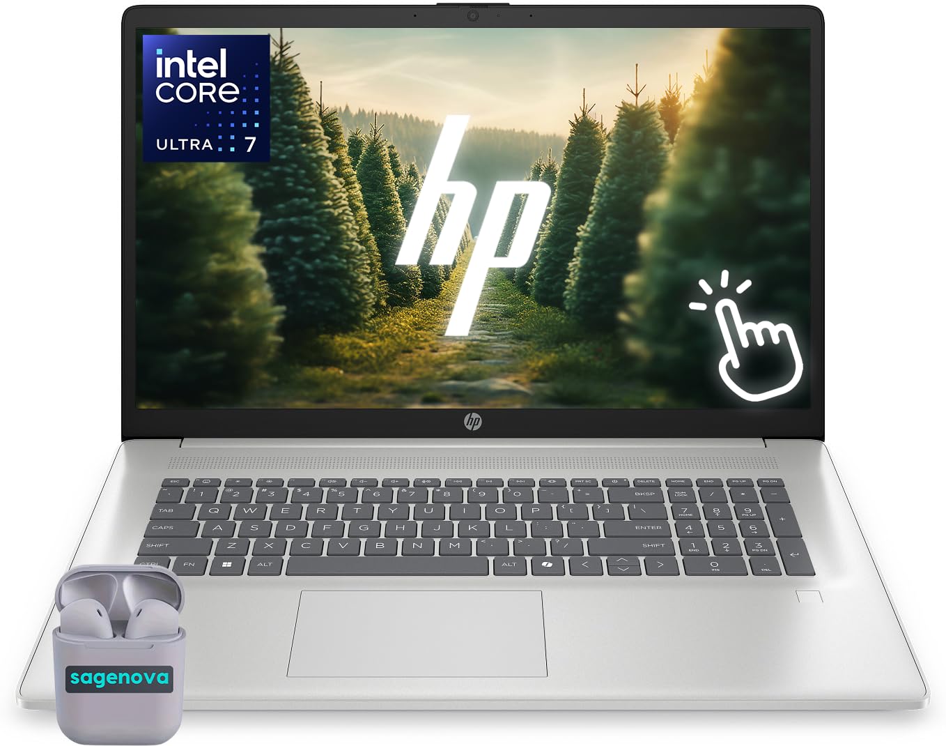 HP Touchscreen Laptop, 17.3" Business Laptop Computer, Windows 11, 32GB RAM 1TB SSD, Intel Core Ultra 7 255U, HD+ Display, Fingerprint Reader, Backlit