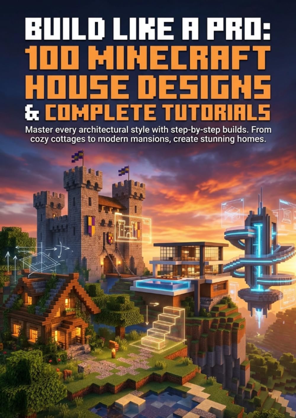 Build Like a Pro: 100 Minecraft House Designs & Complete Tutorials: Master every architectural style with step-by-step builds. From cozy cottages to modern mansions, create stunning homes.