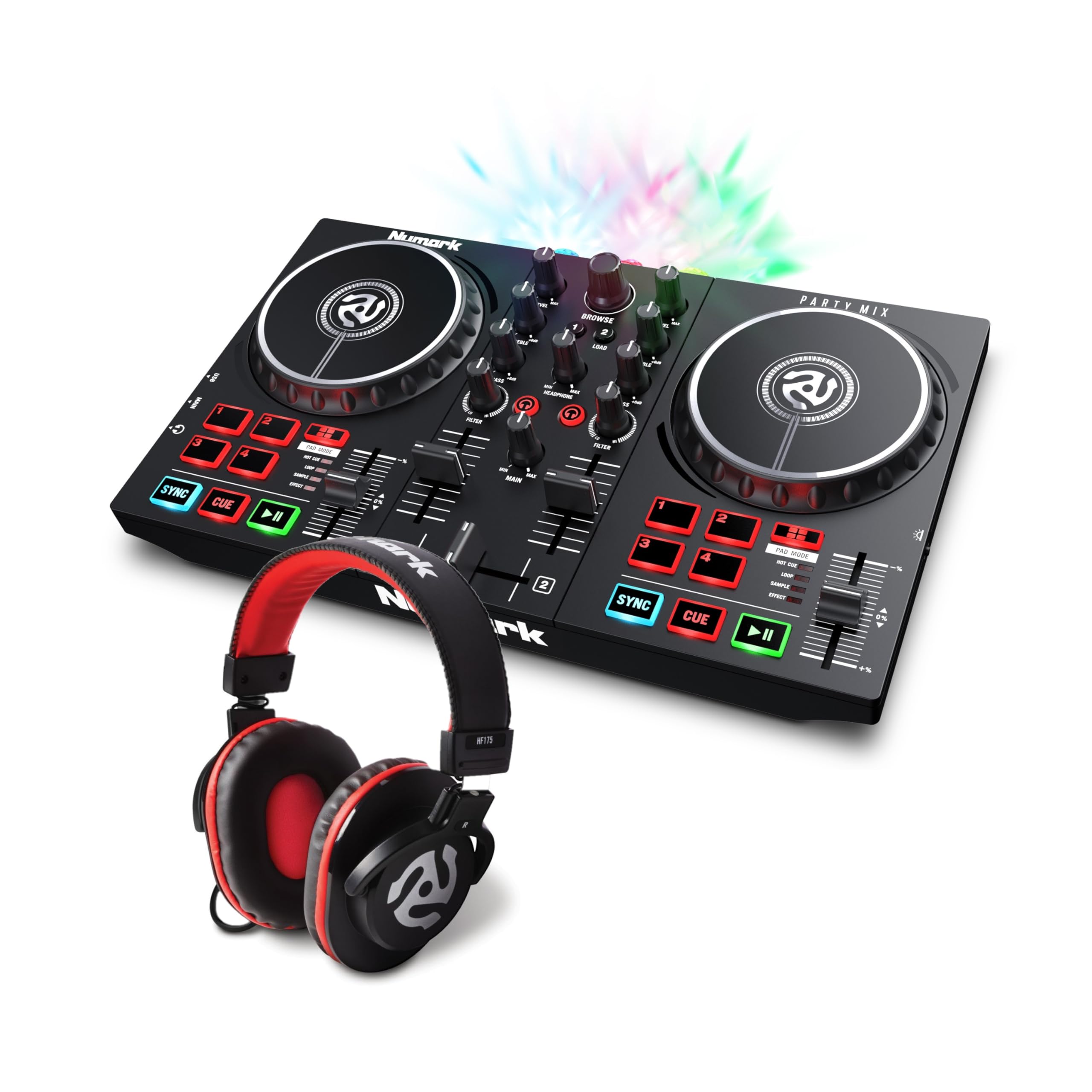Numark Party Paket - Party Mix II DJ Controller Pult mit 2 Decks 