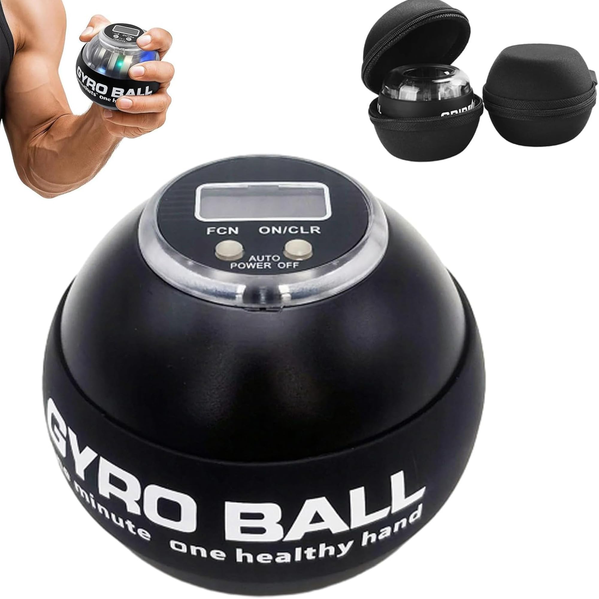 WuDLi 2025 New Torqueball Wrist Exercise, Hand Exerciser with Counter, Strengthens Wrists, Features 5 Light Modes, With Storage Pouch, Metal Version Has Swap-Out Bearings