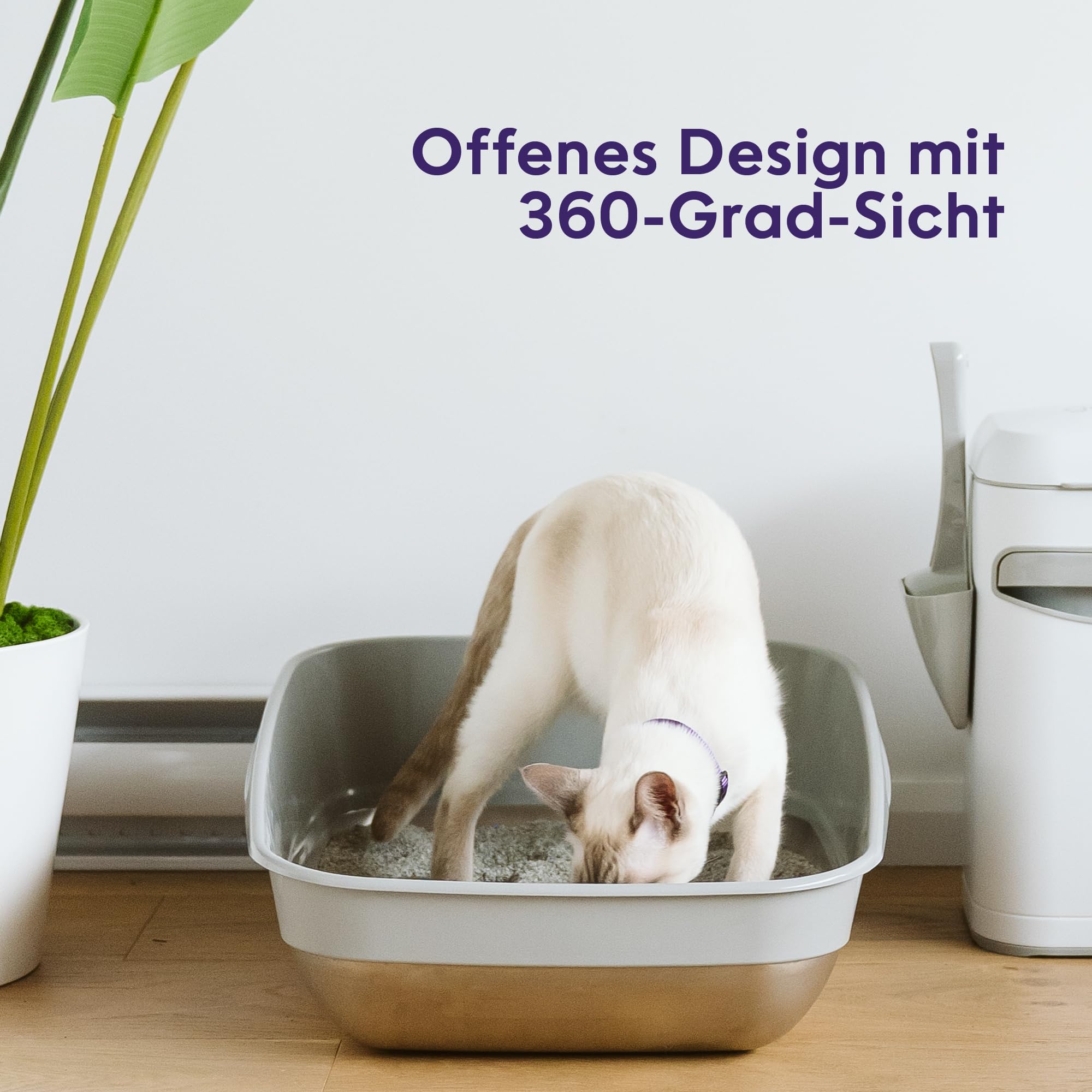 Litter Genie® Platinum XXL Edelstahl‑Katzentoilette – geruchsneutral, hygienisch, rutschfest & robust