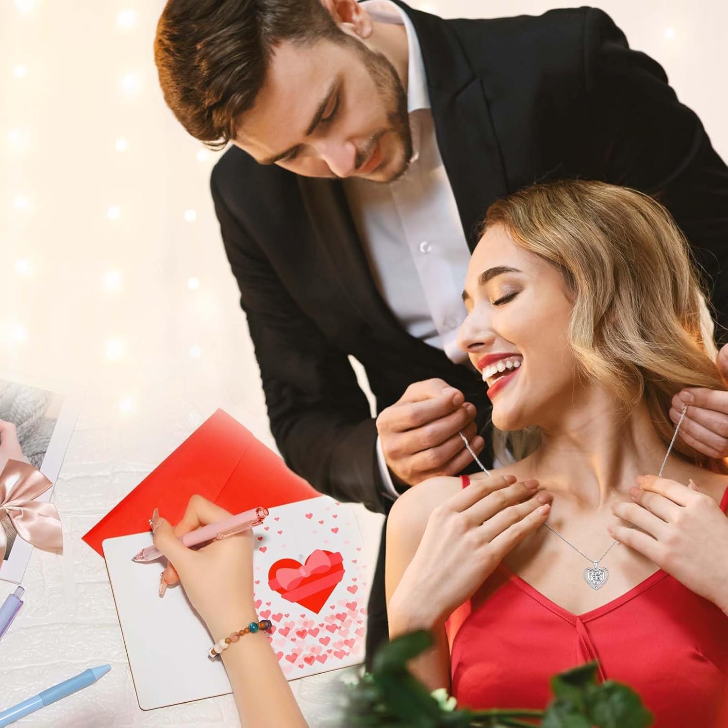 Preserved Red Real Rose with I Love You Necklace, Birthday Gifts for Women Her Mom Wife Girlfriend Grandma on Valentines Christmas Mothers Day Anniversary Romantic-Apr - Image 6