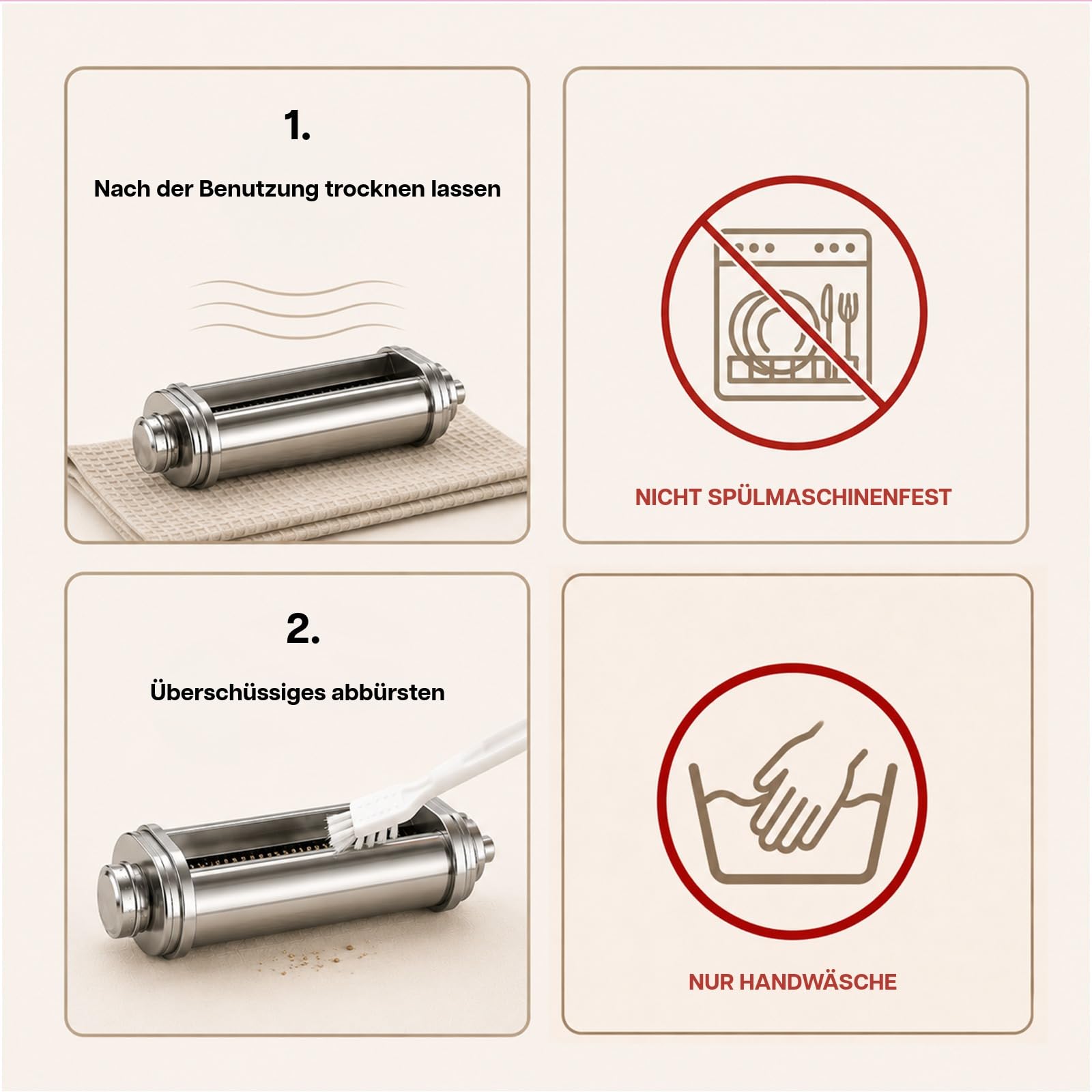 Nudelaufsatz für Bosch MUM4 & MUM5 Küchenmaschine 3-teilig – Pasta Roller, Spaghettischneider & Fettuccineschneider – 8 Einstellbare Dicken – Küchenmaschinen Zubehör für Bosch von MMOBIEL