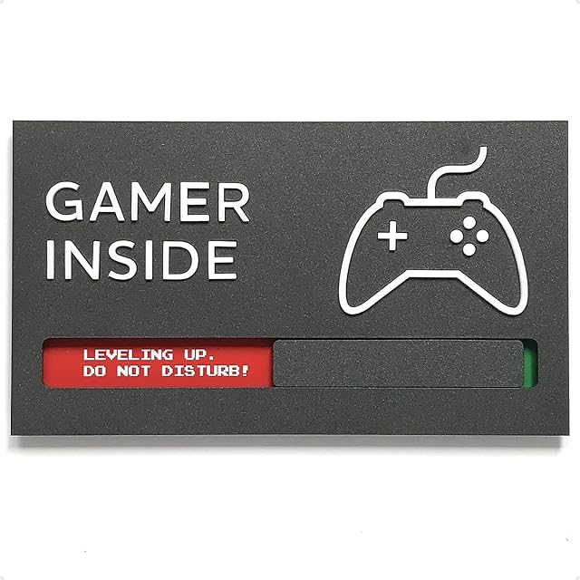 Kubik Letters Game Room Sign - Do Not Disturb Sign Gamer Edition - Gamer Sign - Gaming Door Sign - Gaming Room Decor - Gaming Accessories for Room - Gifts for Gamers - Gaming Stuff