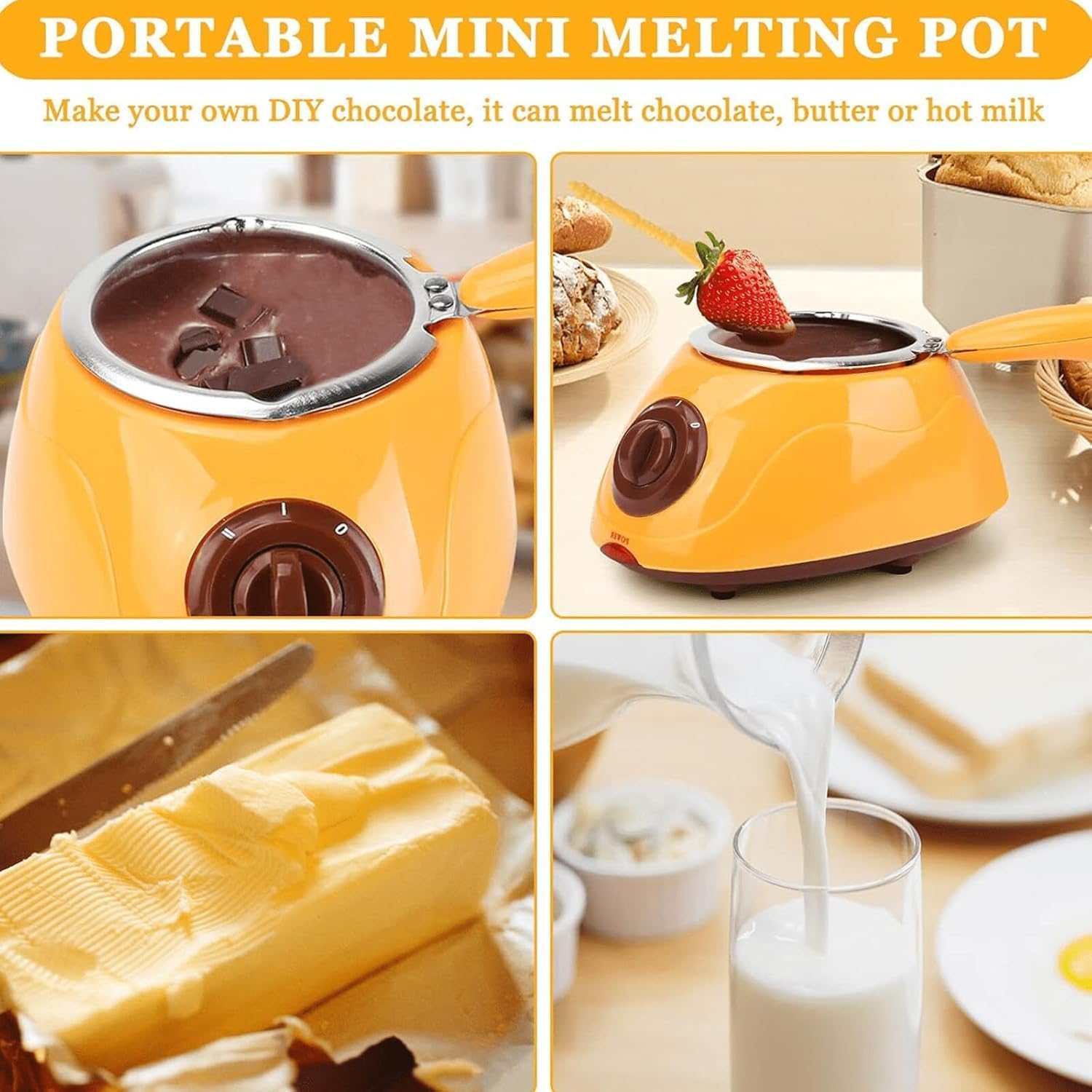 Portible Melting Pot Kit | Electric Maker for Homemade Candy, Fondue, Butter, Cheese Includes Forks, Spatulas, Molds, Drying Rack DIY Baking 2