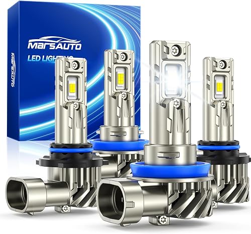 Marsauto M4P 9005 H11 LED Combo, 180000LM Ultra Bright, 4-Pack