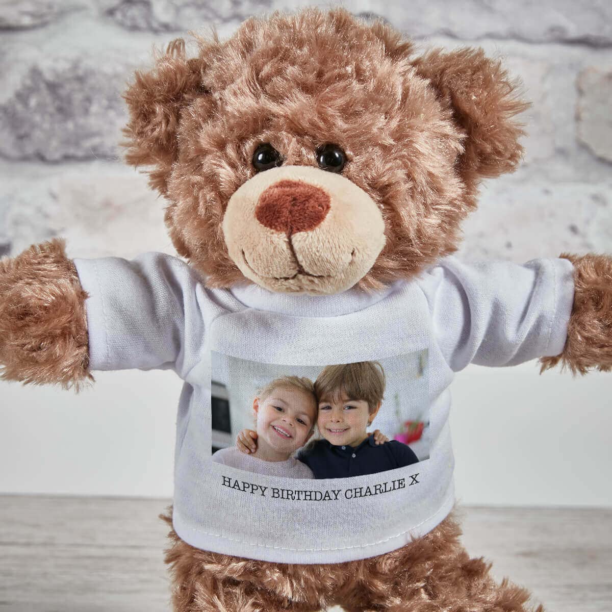 BGExpress Personalised Photo Bear - Bodo Bear Photo with Message Bear - Gifts for Children - Plush Cuddly Toy (Medium)