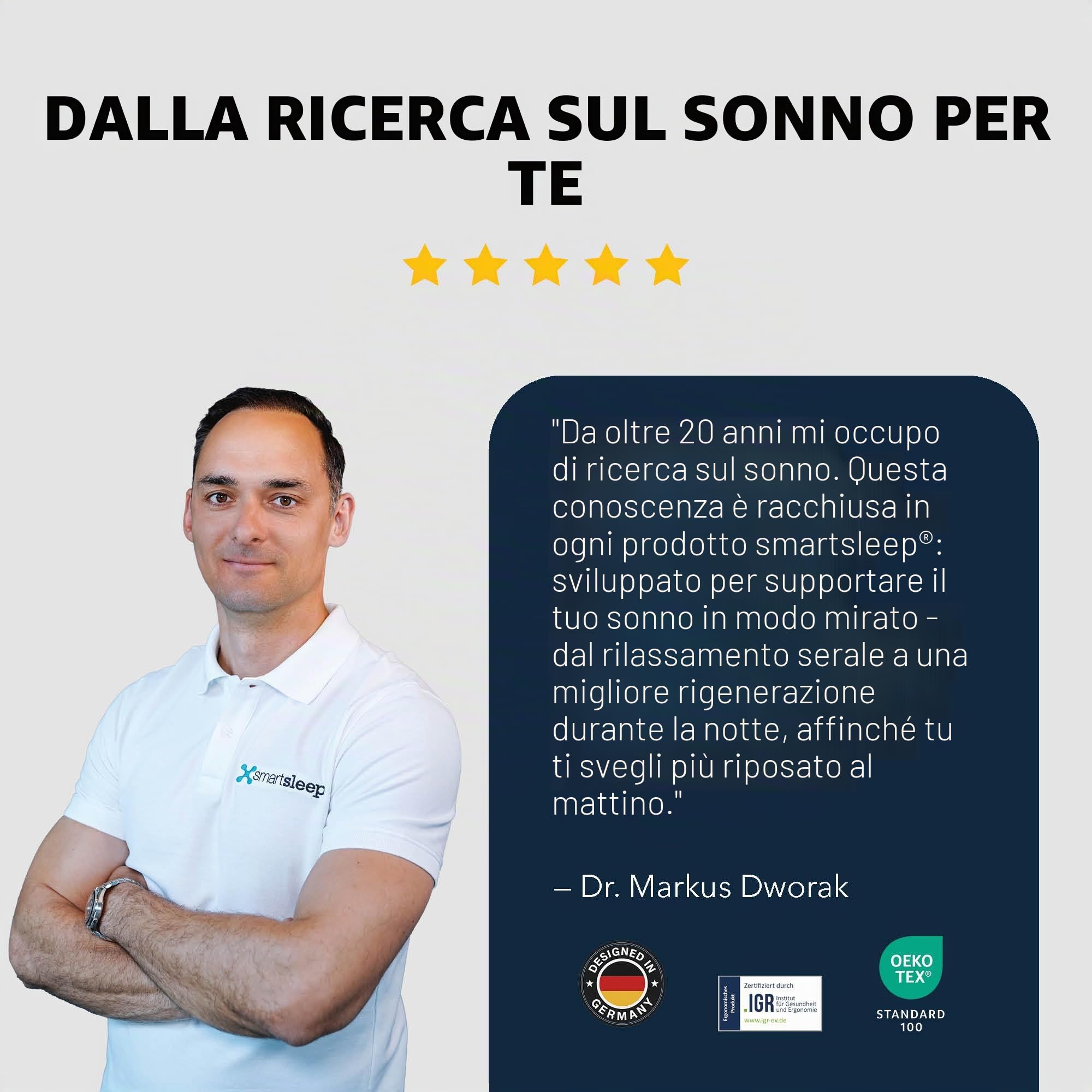 smartsleep® Cuscino ortopedico – Cuscino cervicale Recovery Pillow – Cuscino ergonomico per il collo – Cuscino in memory foam con testiera e supporto HWS per chi dorme sulla schiena