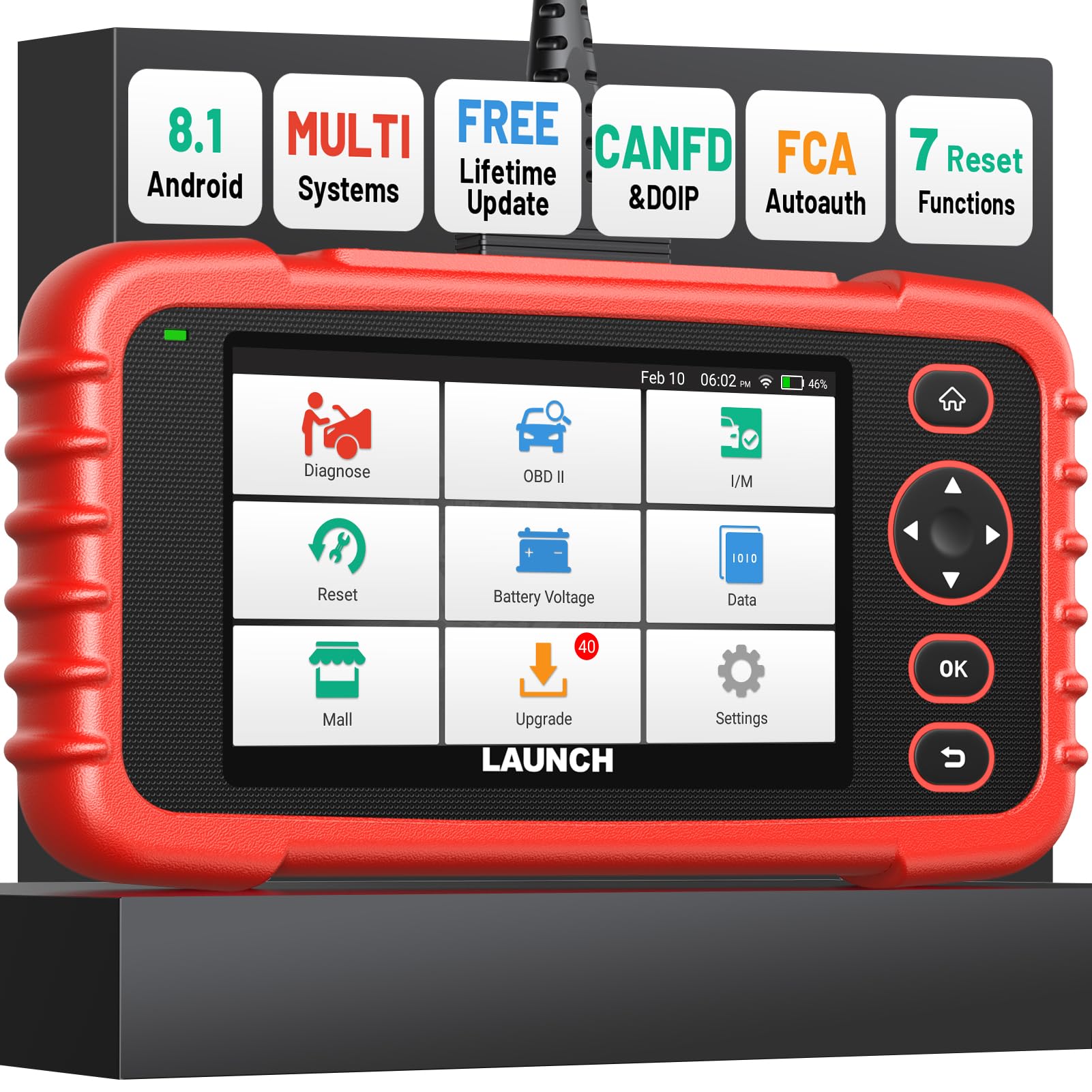 LAUNCH CRP123X V2.0 OBD2 Scanner 2025 Version, ABS SRS Engine Transmission Car DiagnosticTool, 7 Service Functions, Battery Test, Lifetime Free Update