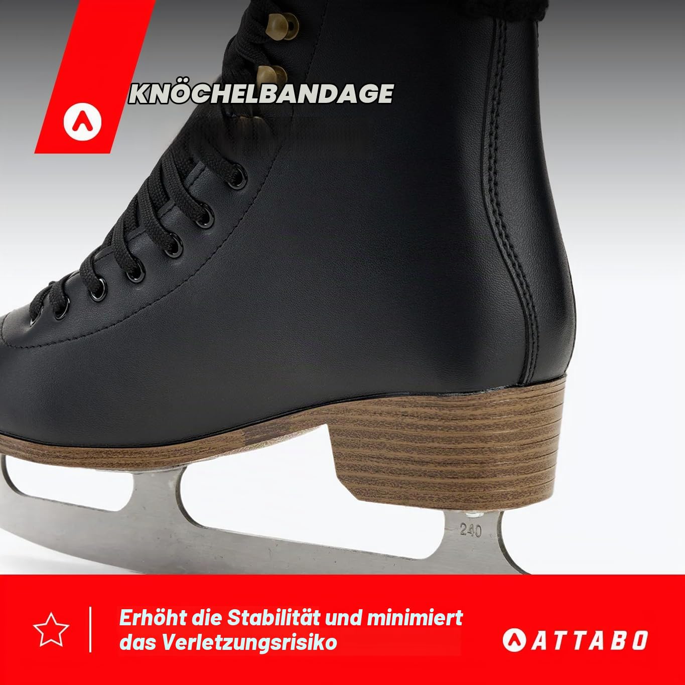 ATTABO ISLA Kinder Eiskunstlauf Schlittschuhe | PVC-Obermaterial | Edelstahlkufen | Verstärkte Knöchelstütze | Sicherer Halt & Komfort | Für Anfänger & Fortgeschrittene