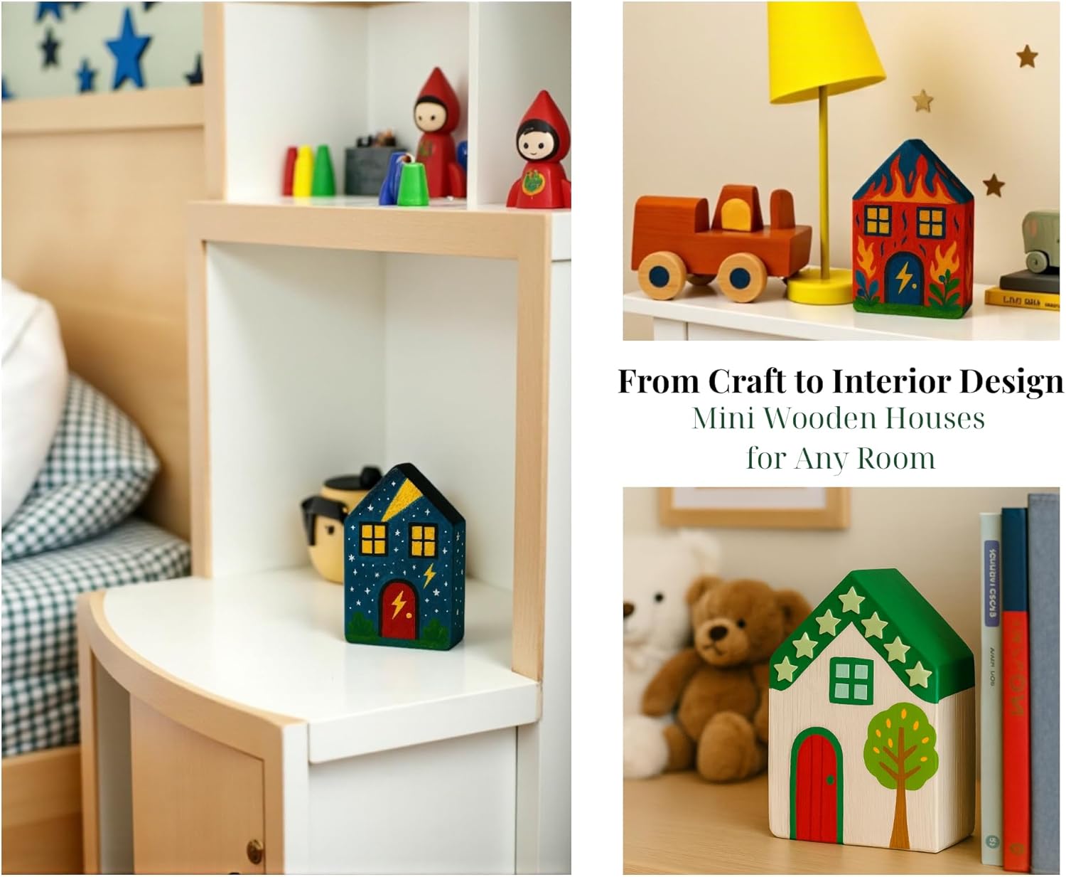 Superhero Craft Kit for Boys Ages 4–10 – DIY Wooden Painting Art Set with Glow in The Dark Stars | Montessori Creative STEM Craft Gift | Handmade Activity Set for Boys | Made in USA