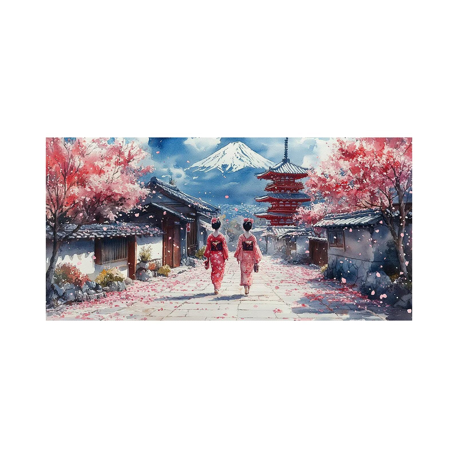 Gejsza diamentowe zestawy artystyczne dla dorosłych, góra Fuji, diamentowy obraz, kryształ, sztuka, zestaw do haftu krzyżykowego, 61 x 140 cm, do samodzielnego malowania według numerów, z kolorowymi