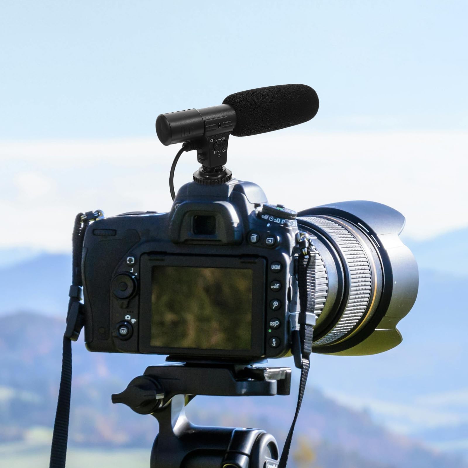 STOBAZA Micrófono para Cámara Réflex Digital de Mano Ángulo Ajustable 90/120 Grados, Material Abs Negro y Amplia Compatibilidad para Entrevistas y Grabación Profesional