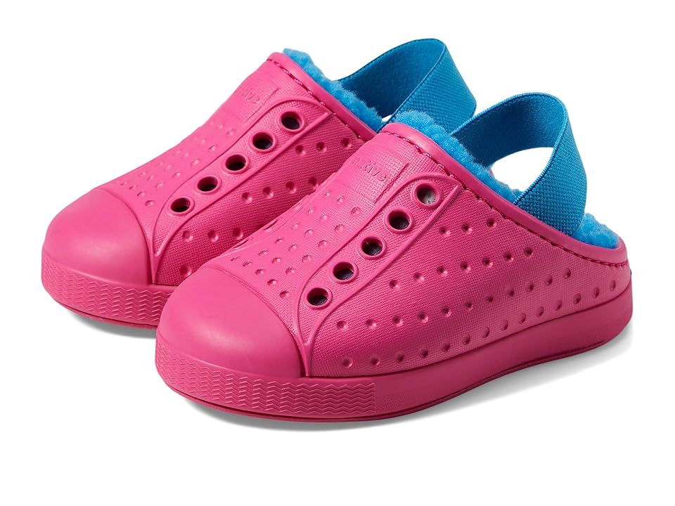 Native Shoes Kids Jefferson Cozy (Toddler) (Radberry Pink/Radberry Pink/Sky Blue) Kid's Shoes INTERNATIONAL SHIPPING