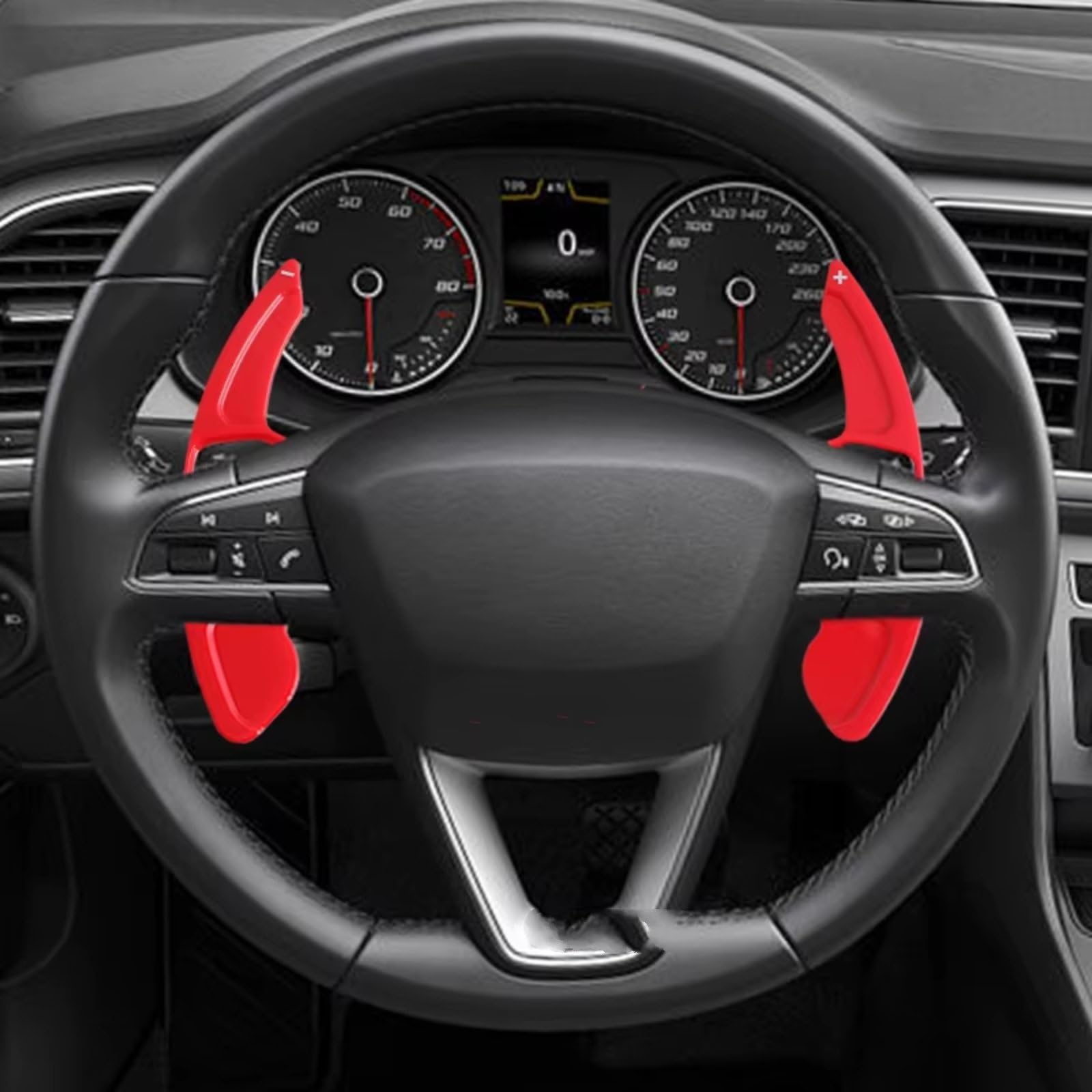 Leve Volante Auto Paddle Comandi Compatibile Con C&upra Per Ateca 2018 2019 2020 ABS Cambio Volante Paddle Estensioni Cambio Coperture(Red)