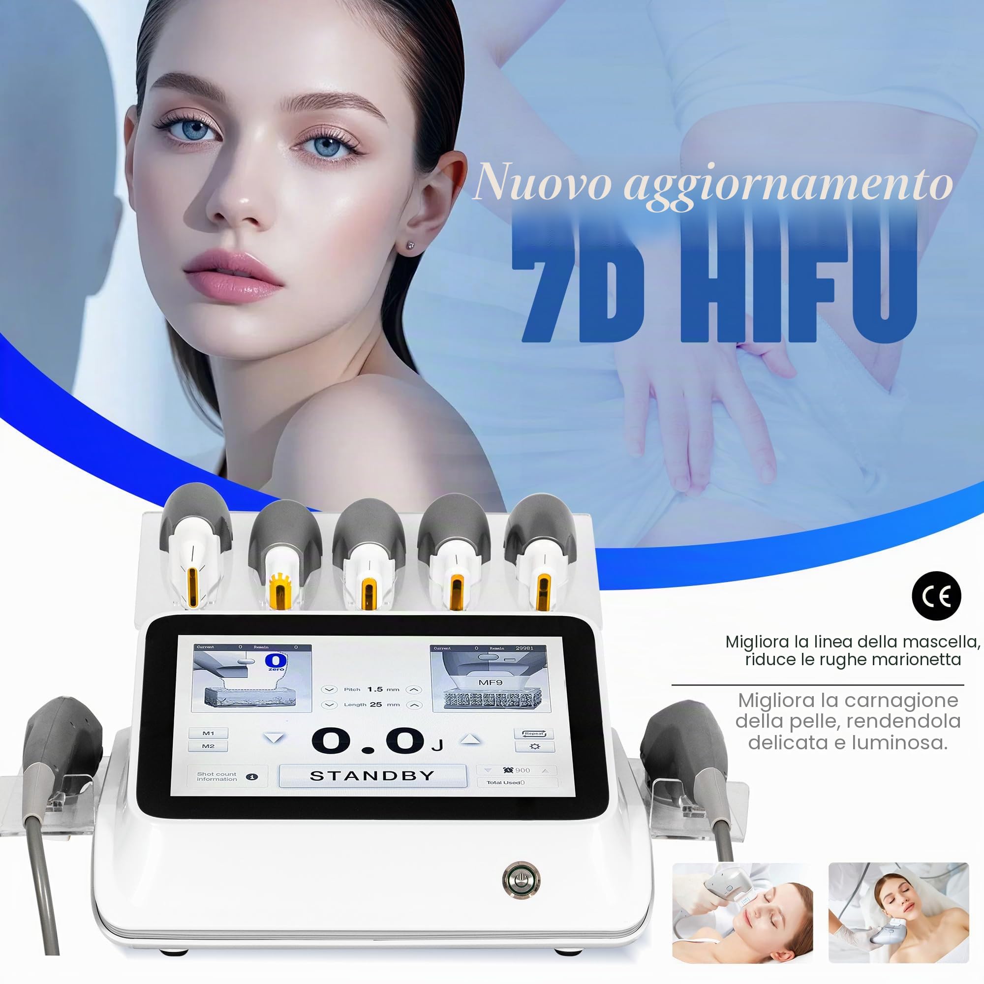 Macchina 7D HIFU per il sollevamento del viso e lo stampaggio del corpo – Dispositivo di ringiovanimento della pelle non chirurgica messico