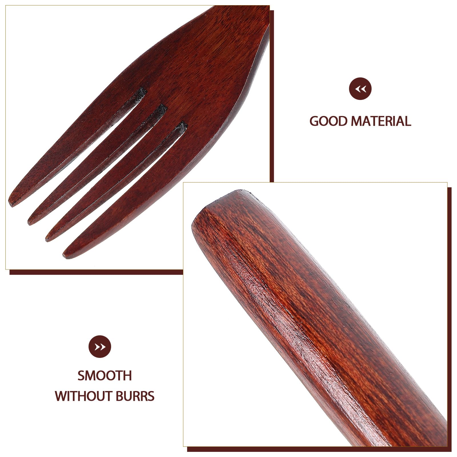 VILLCASE 2 pcs Long Wooden Fork Salad Forks for Cooking and Mixing — Amazon image 2