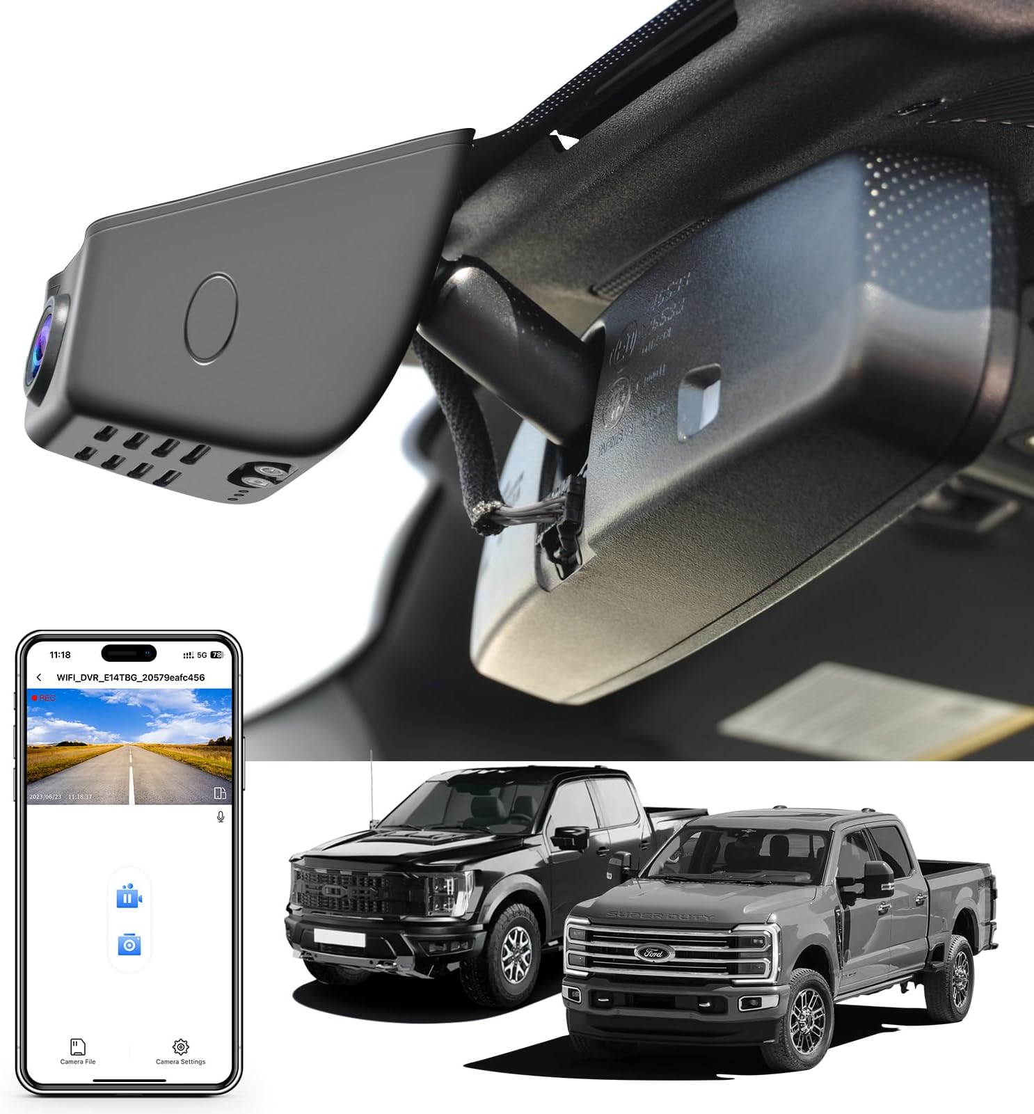 Amazon.com: Mangoal F150 Dash Cam 4K Custom fit for Ford F150 2018-2025 ...